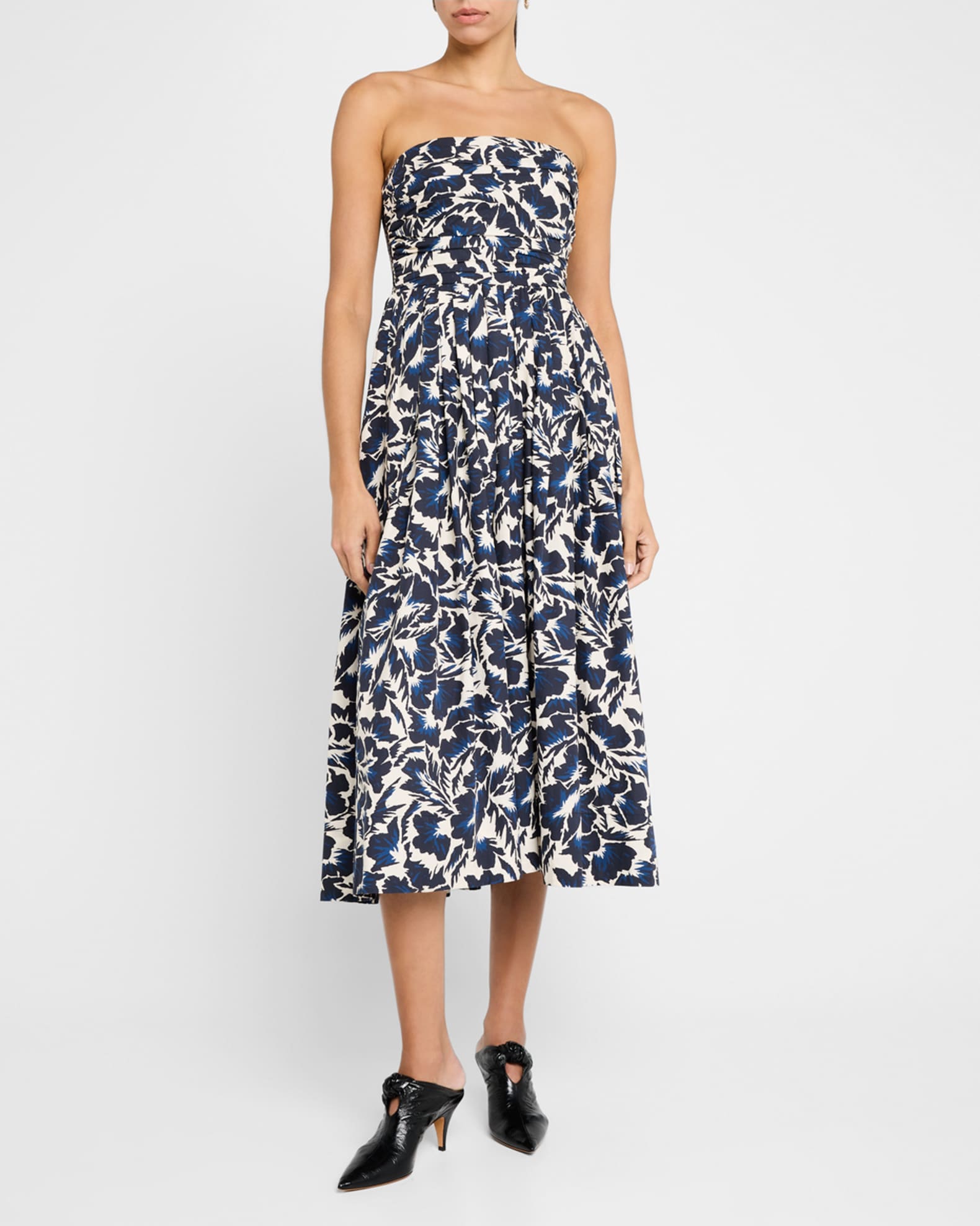Tate Printed Strapless Midi Dress 1
