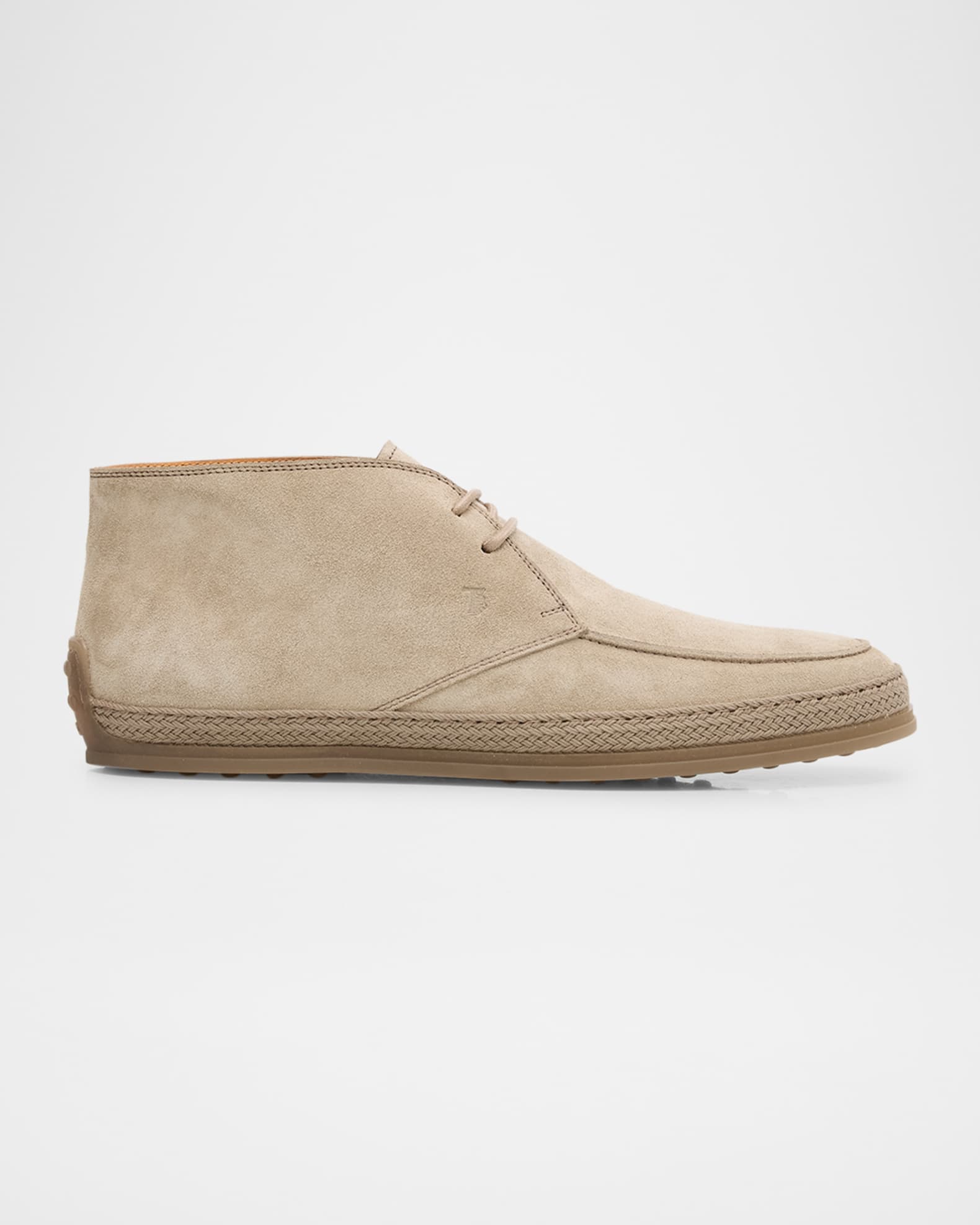 Men's Desert Leather Raffia-Sole Chukka Boots 0