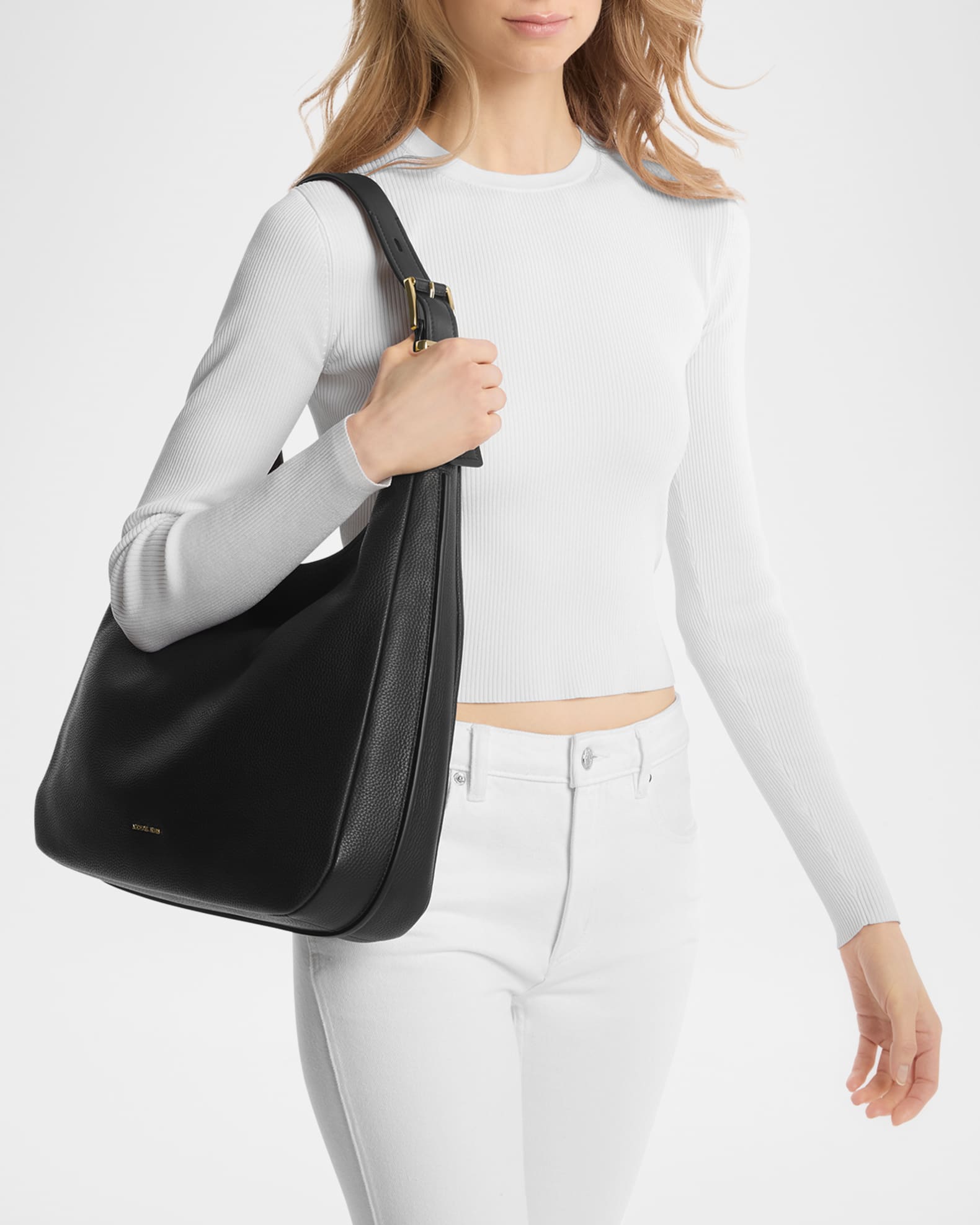 Nolita Large Pebbled Leather Hobo Shoulder Bag 1