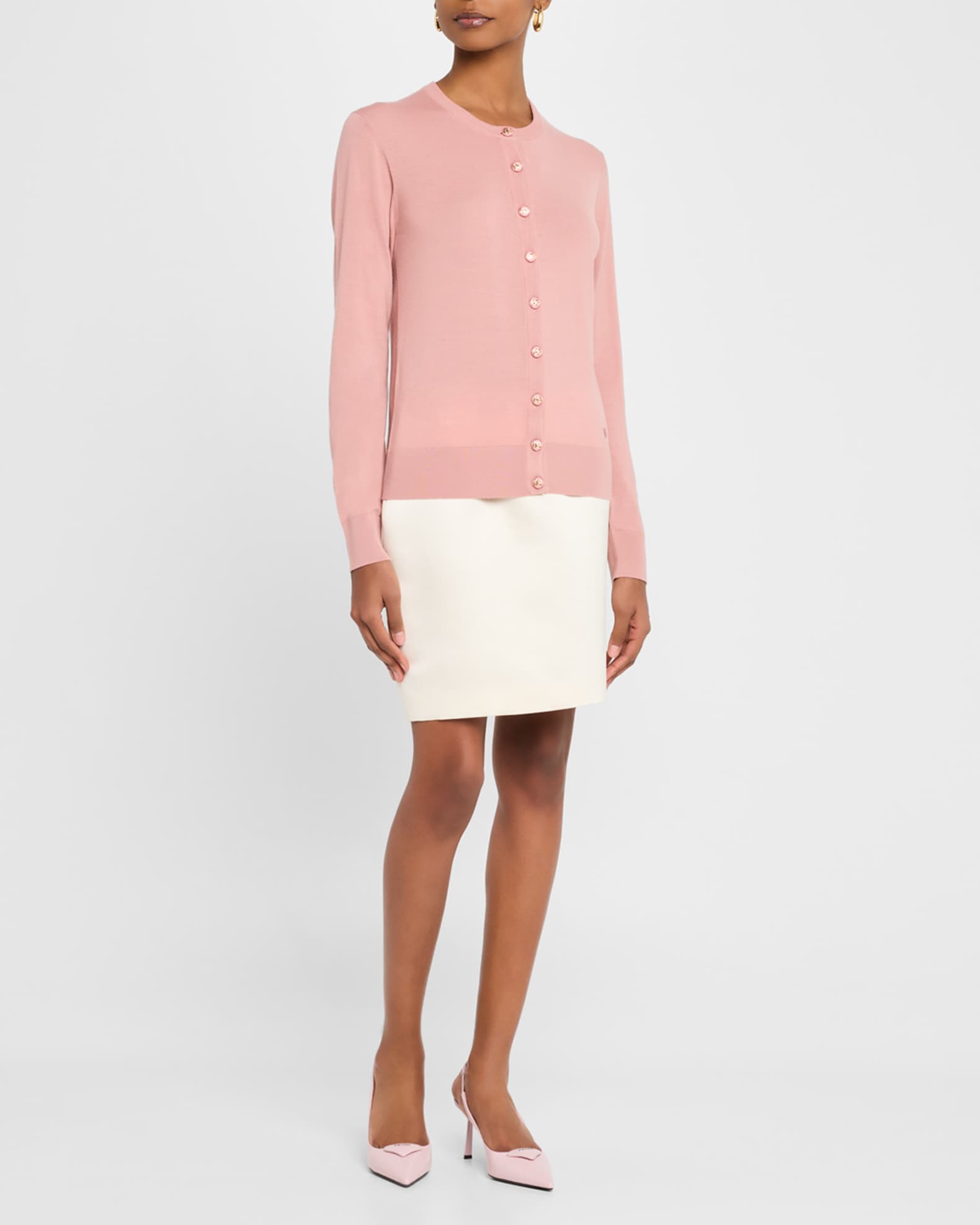 Virgin Wool Crewneck Cardigan 1