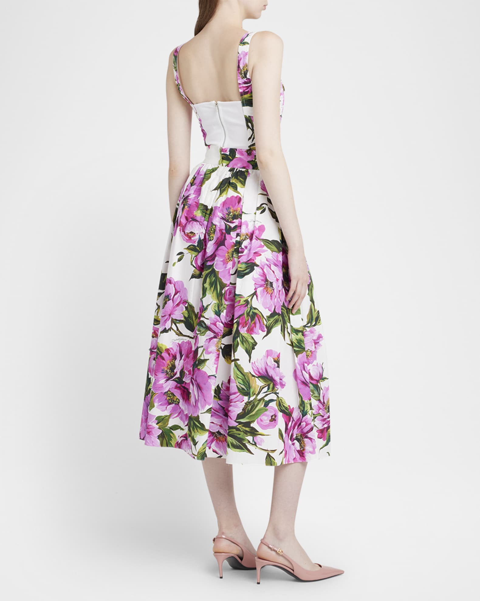 Tシャツ・カットソー DOLCE & GABBANA PEONY PRINTED POPLIN BUSTIER TOP Dolce & Gabbana peony-print Bustier Top | White | FARFETCH