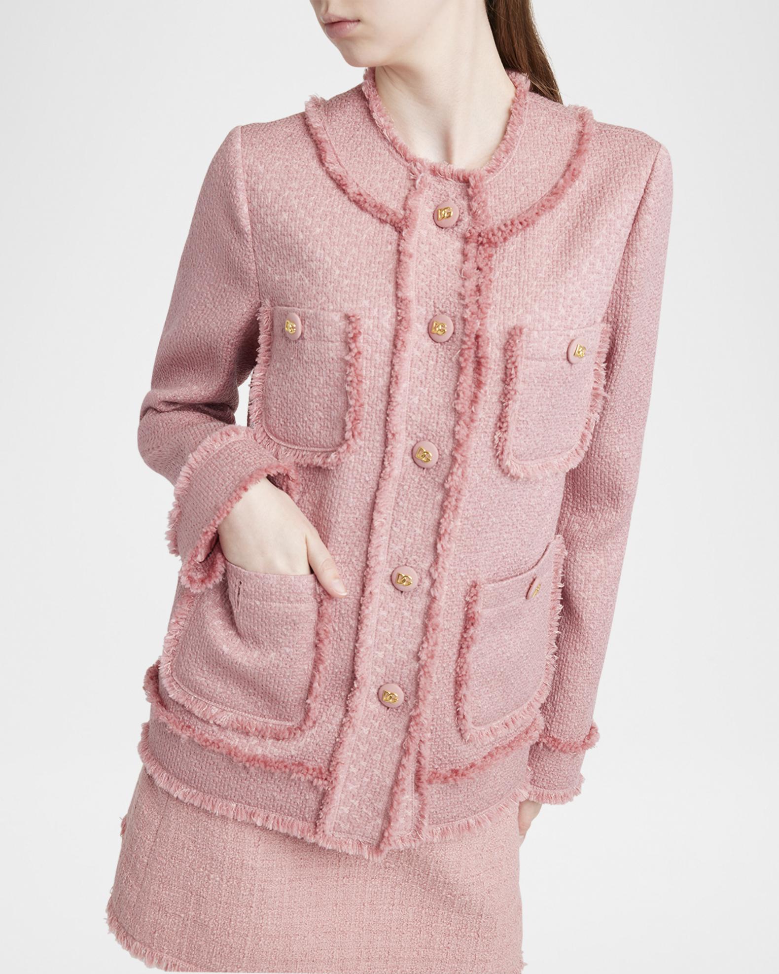Single-Breasted Collarless Jacket