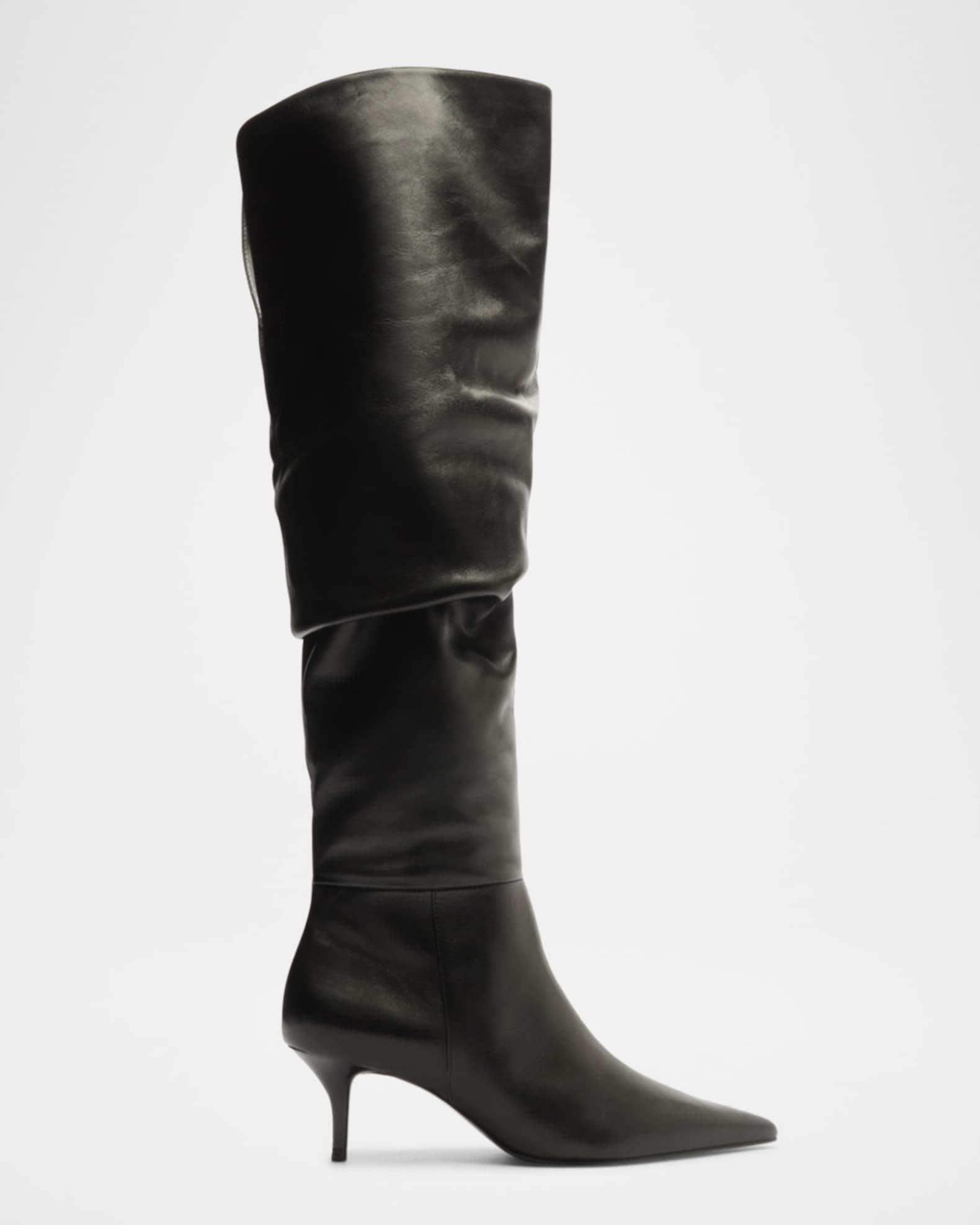 Schutz Ashlee Mid Over The Knee Women s Boots Black 7 M Leather