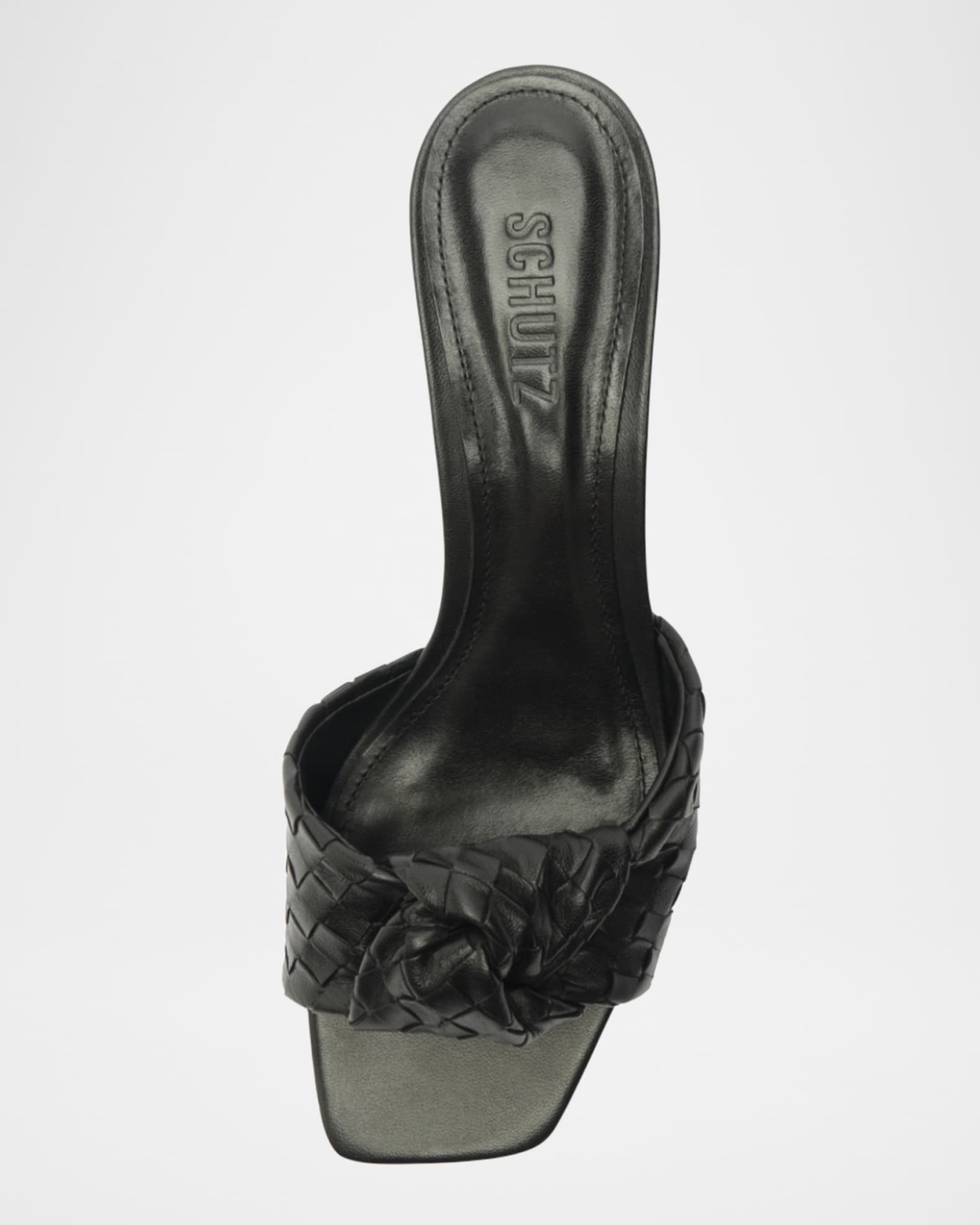 Schutz woven mules clearance