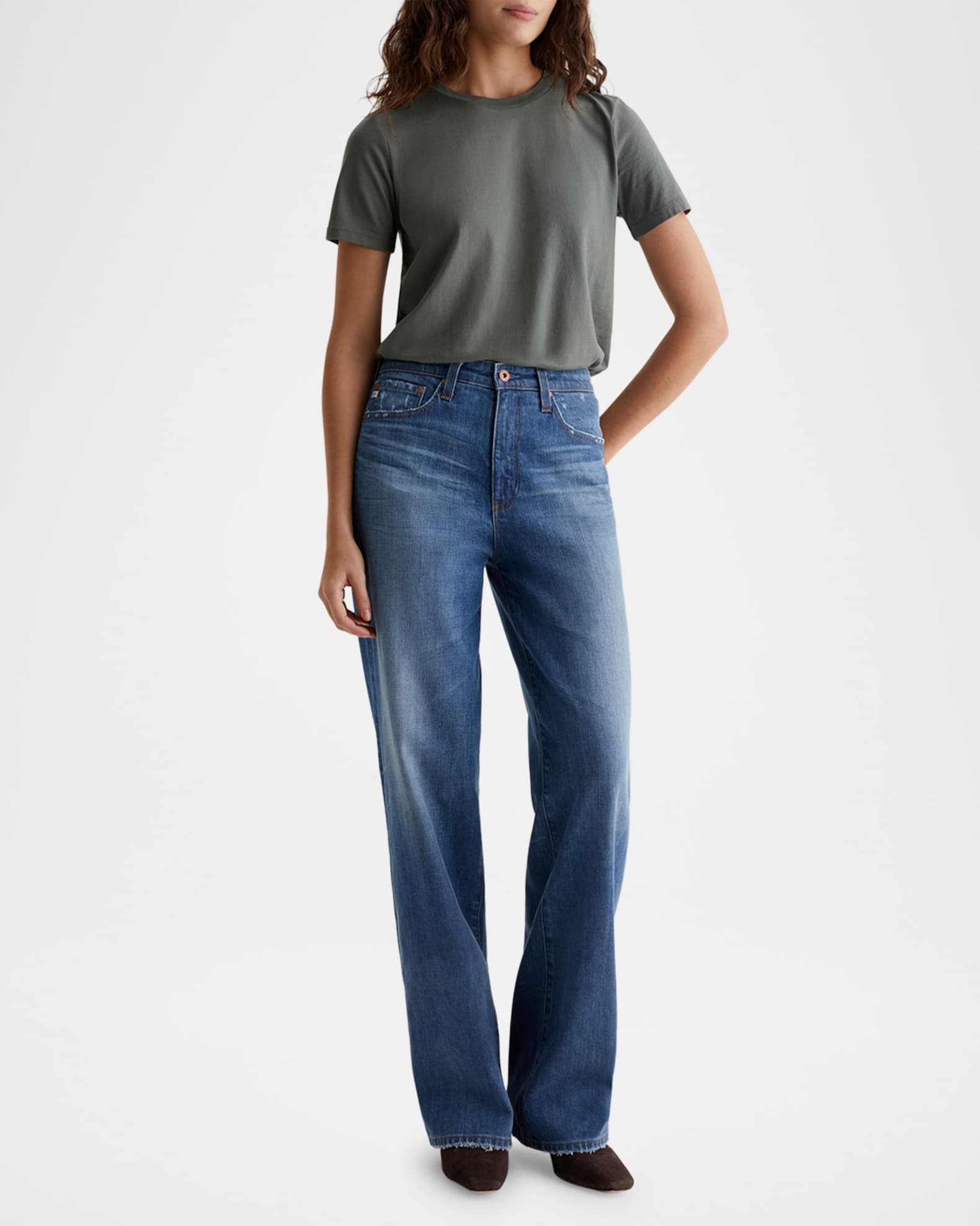 Kora High-Rise Wide-Leg Jeans 0