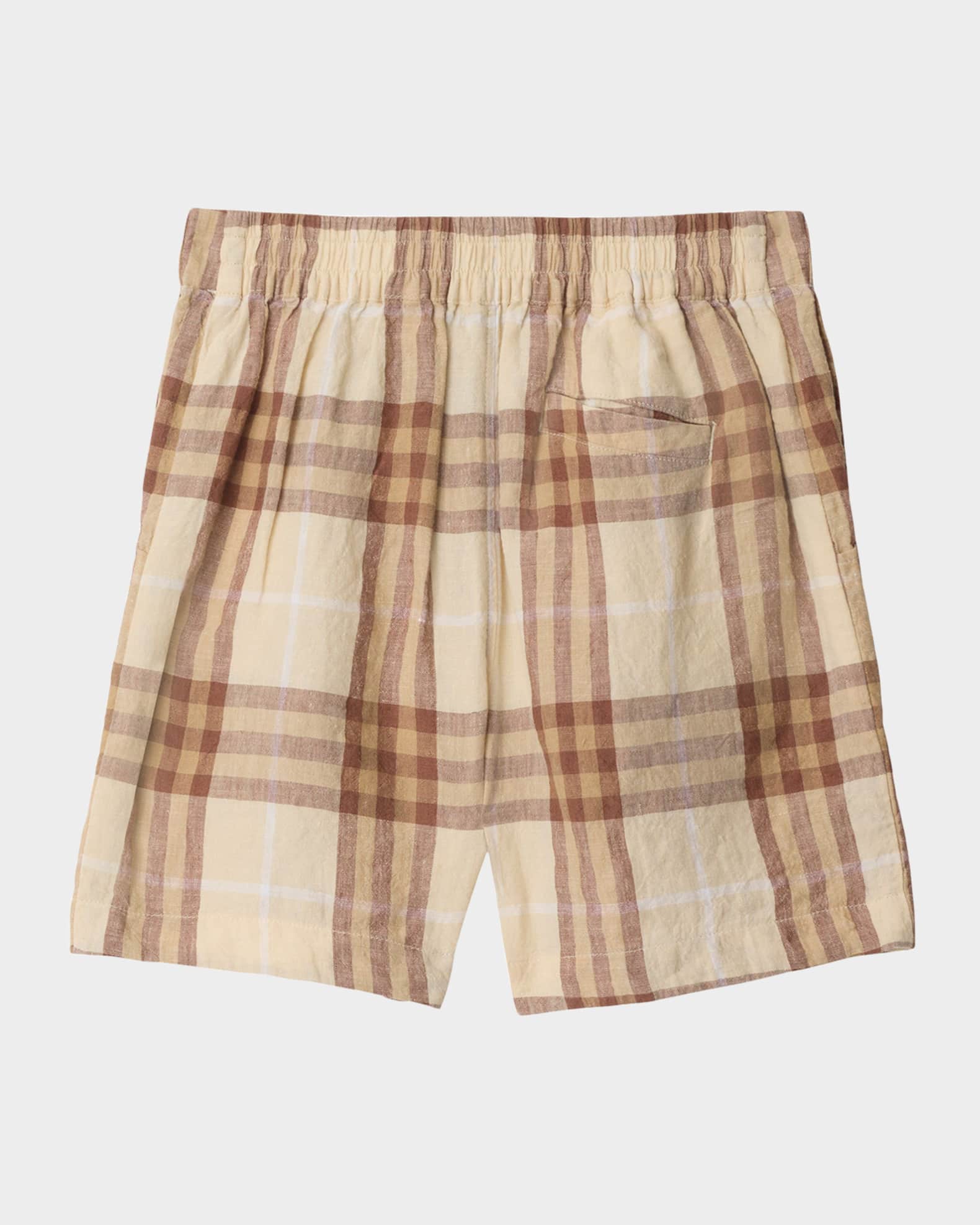 Boy's Elijah Check Linen Shorts, Size 3-14 1