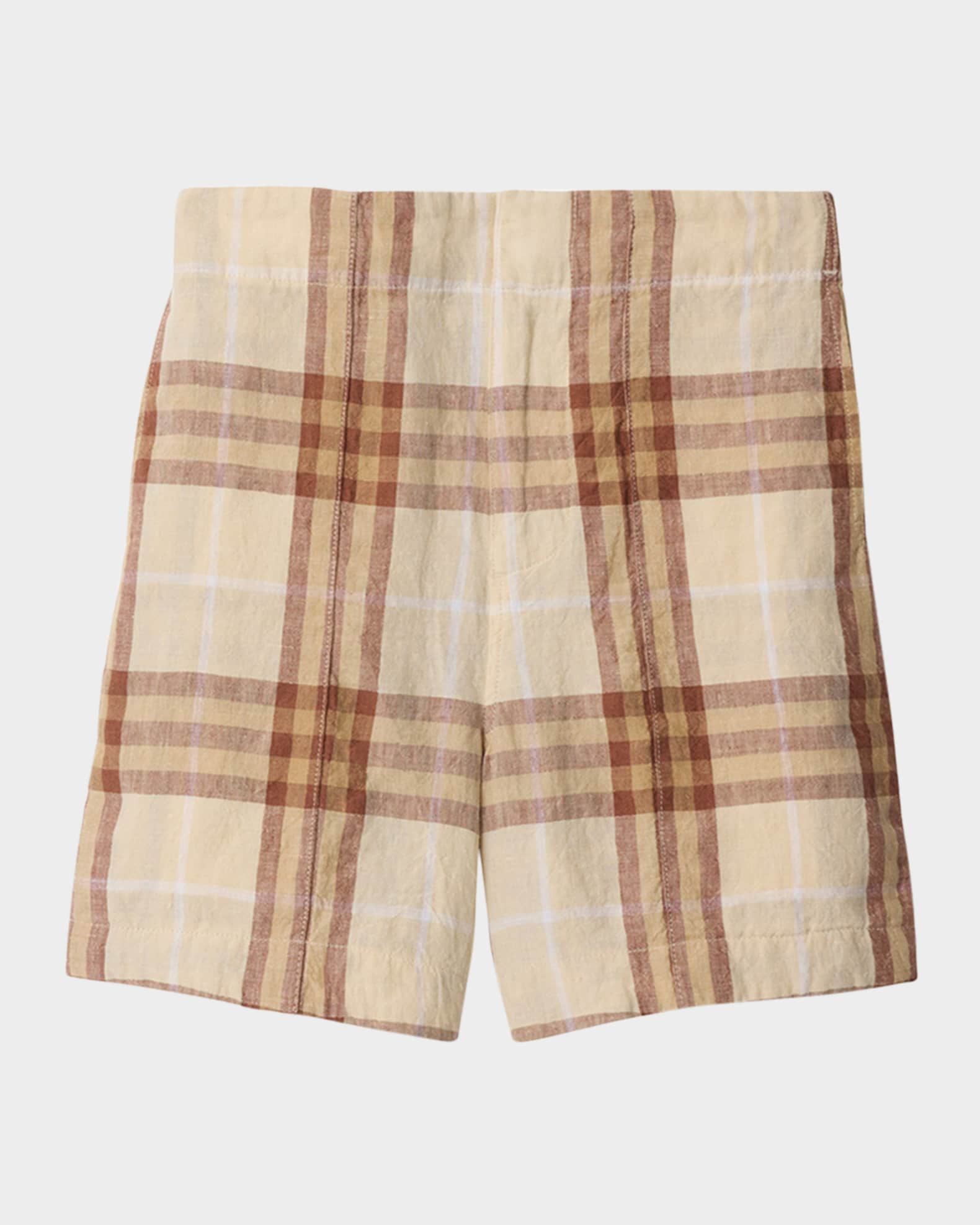 Boy's Elijah Check Linen Shorts, Size 3-14 0