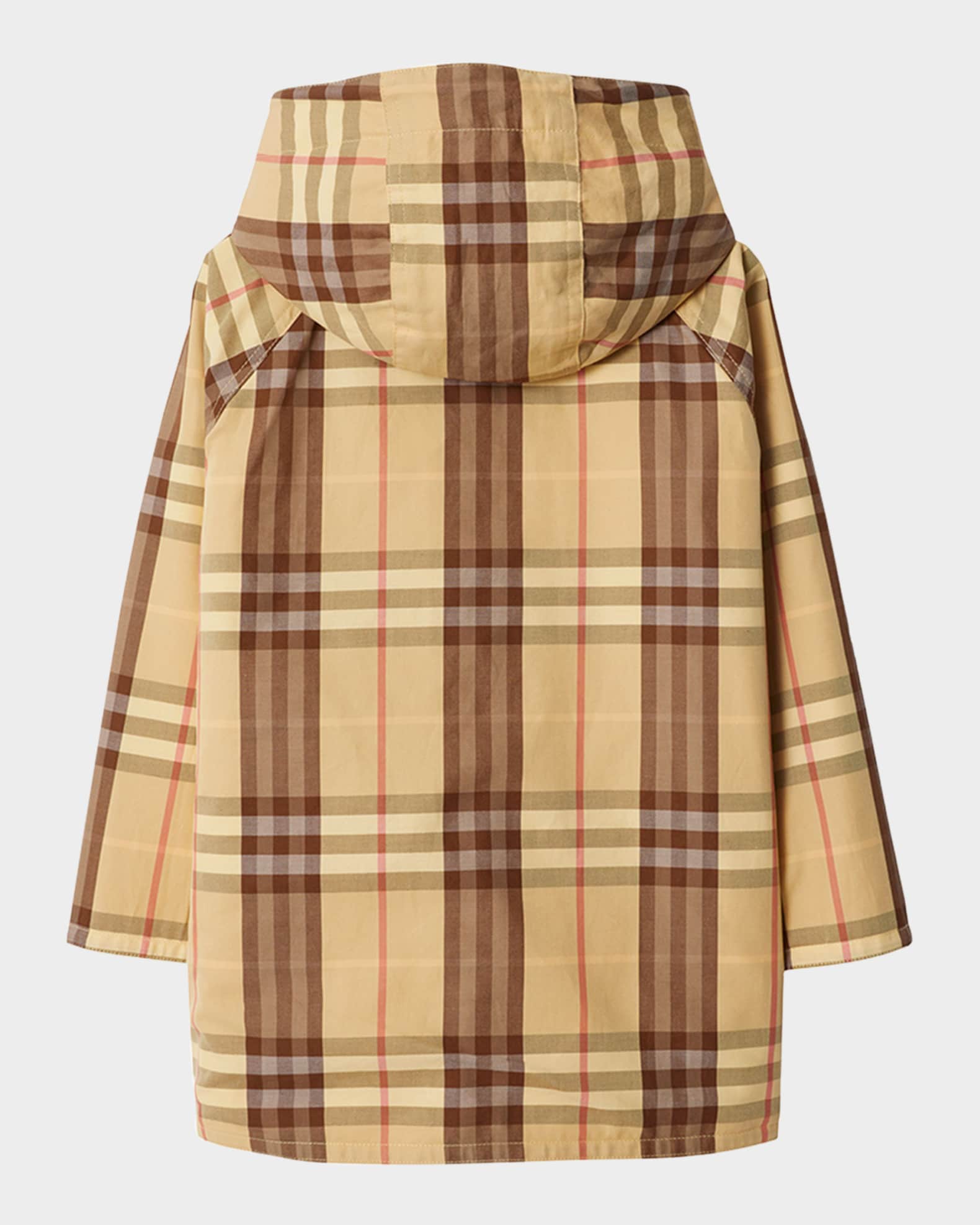 Burberry Boy's Emile Reversible Check-Print Raincoat, Size 3
