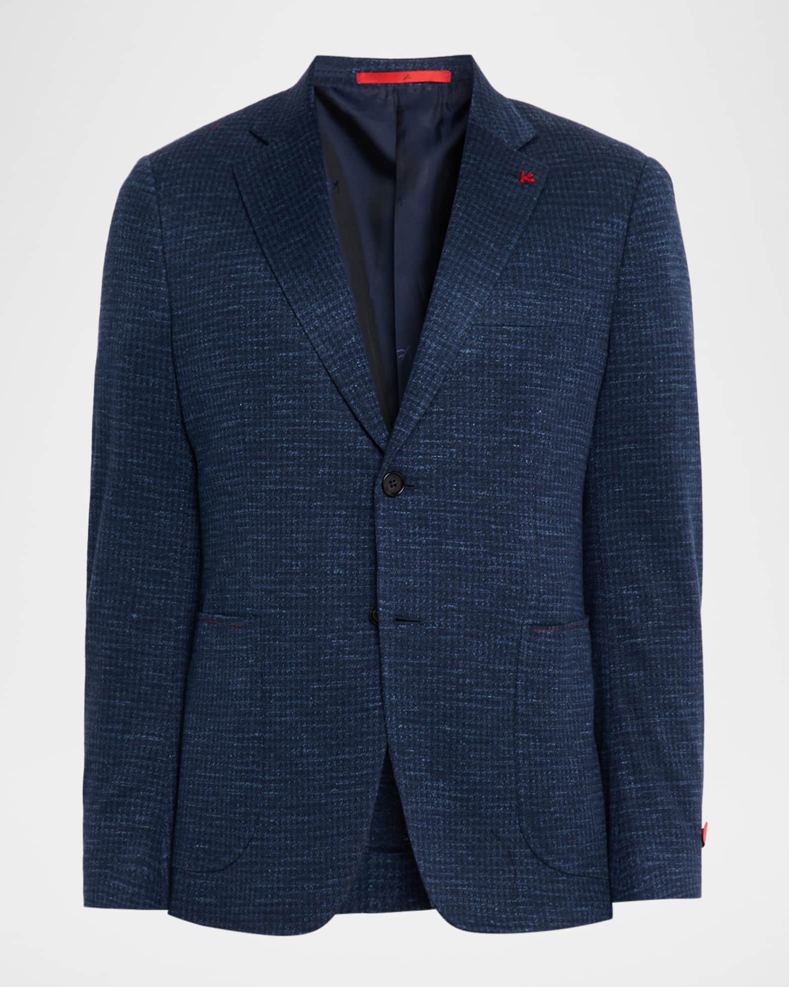 Men's Houndstooth Wool-Blend Jersey Blazer 0