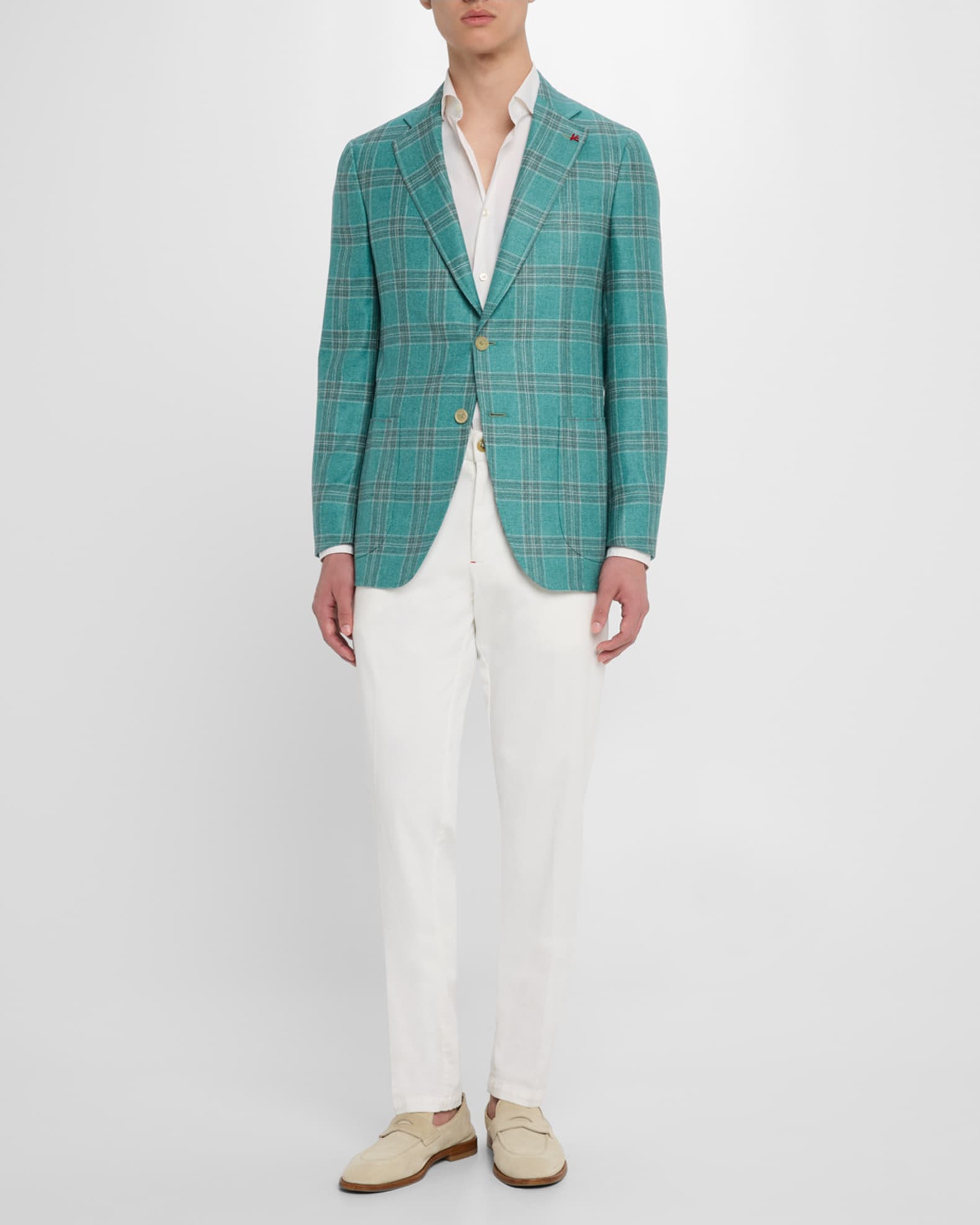 Men's Silk-Cashmere Plaid Sport Coat 1
