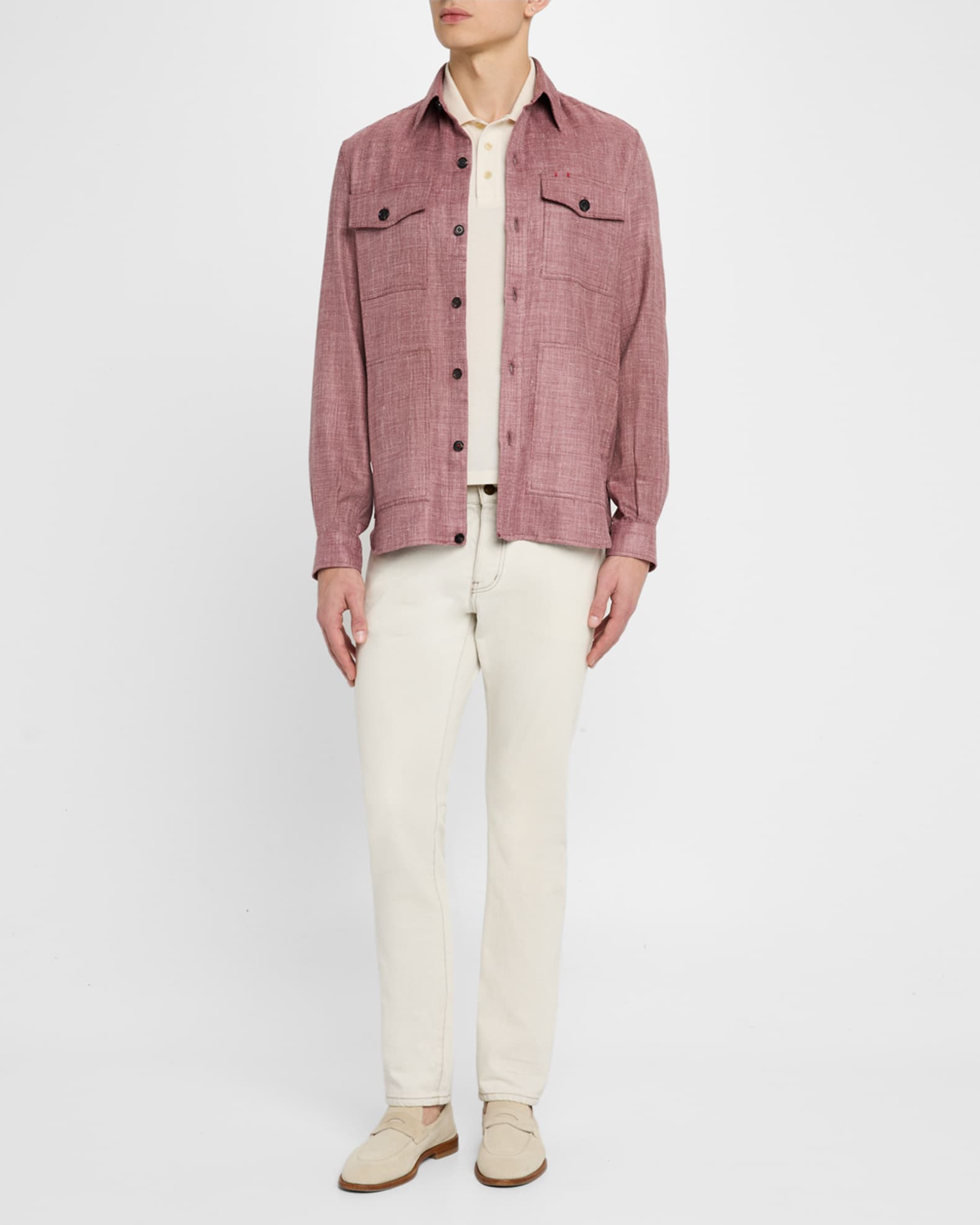 Men's Melange Textured Overshirt 1