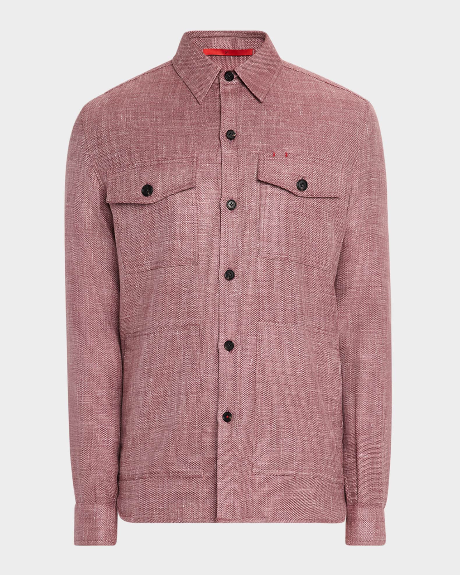 Men's Melange Textured Overshirt 0