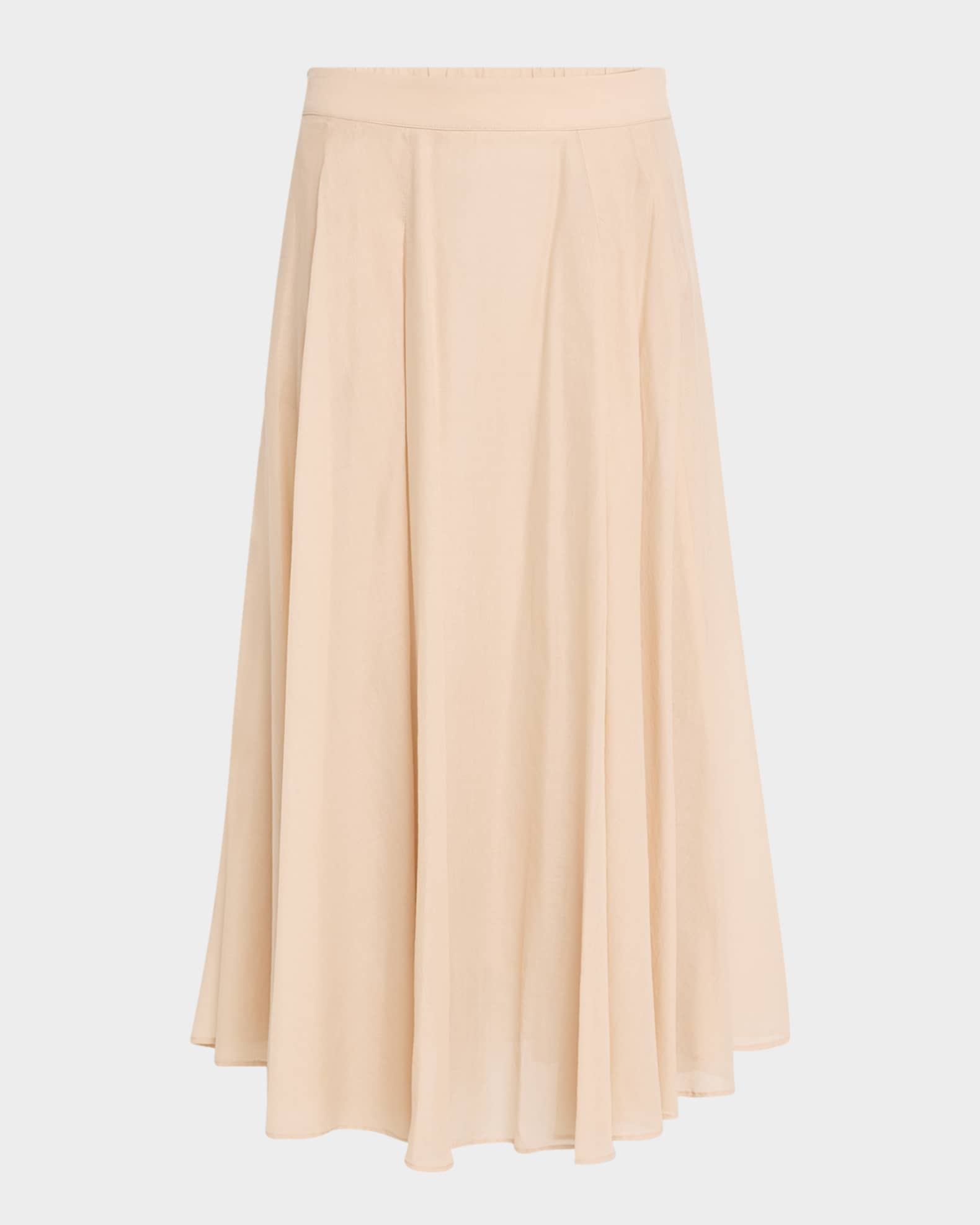 Pleated Circle-Cut Midi Skirt 0