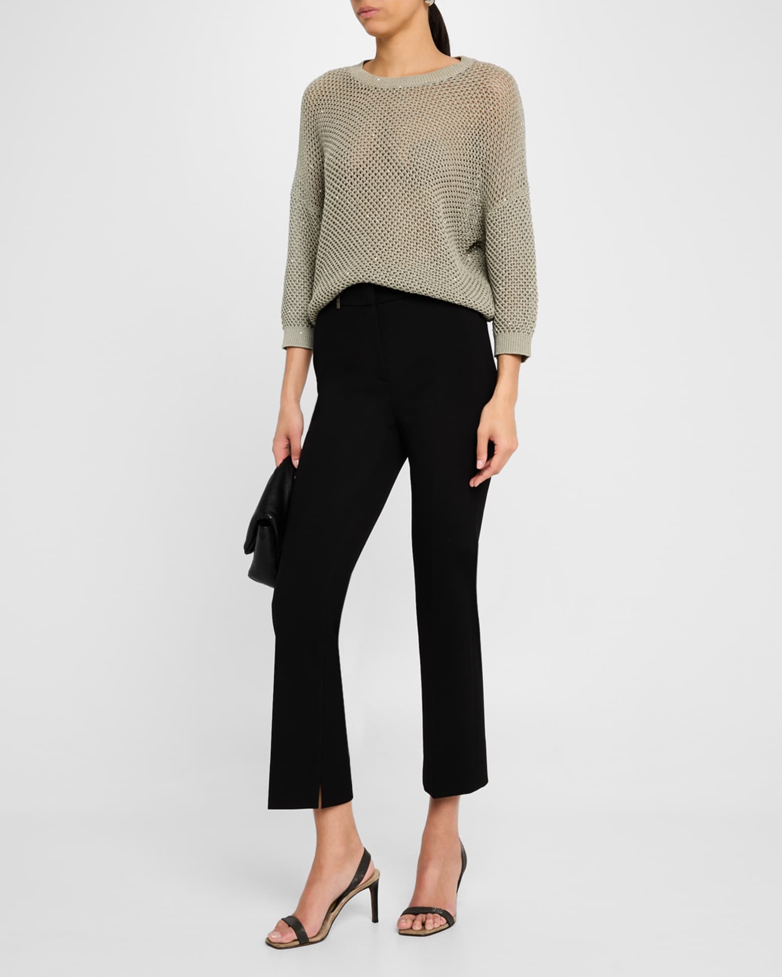 Cropped Side-Slit Pants 1