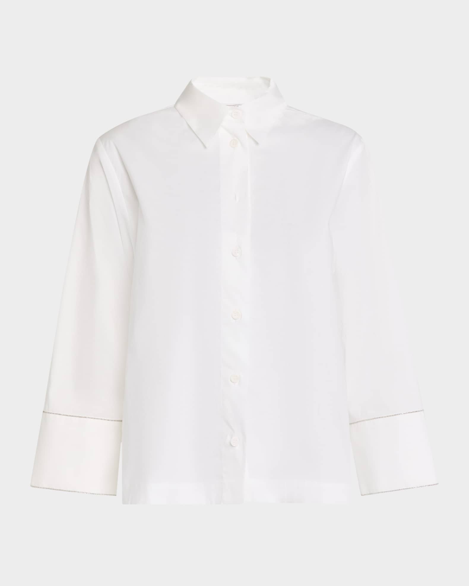 Chain-Trim Stretch Cotton Shirt 0