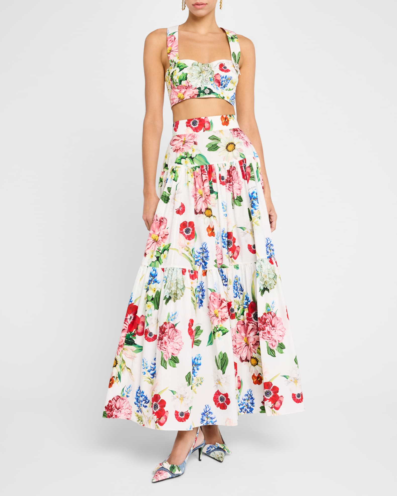 Floral Tiered Maxi Skirt 1