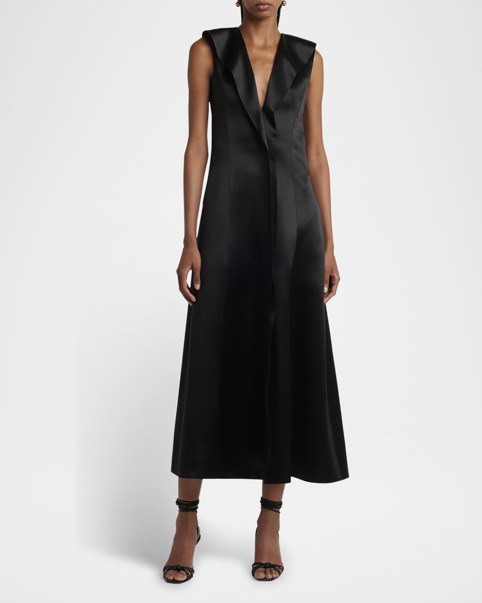 Philosophy di Lorenzo Serafini Ruffle Sleeveless Slit Midi