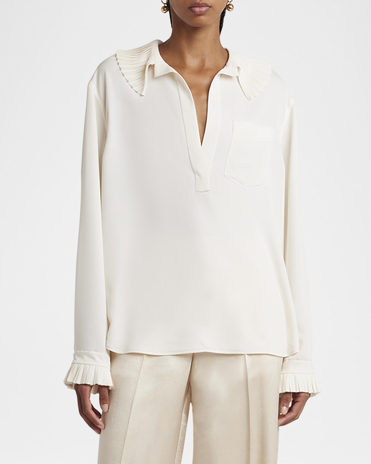 Philosophy di Lorenzo Serafini Pleated Ruffle Collared Blouse 
