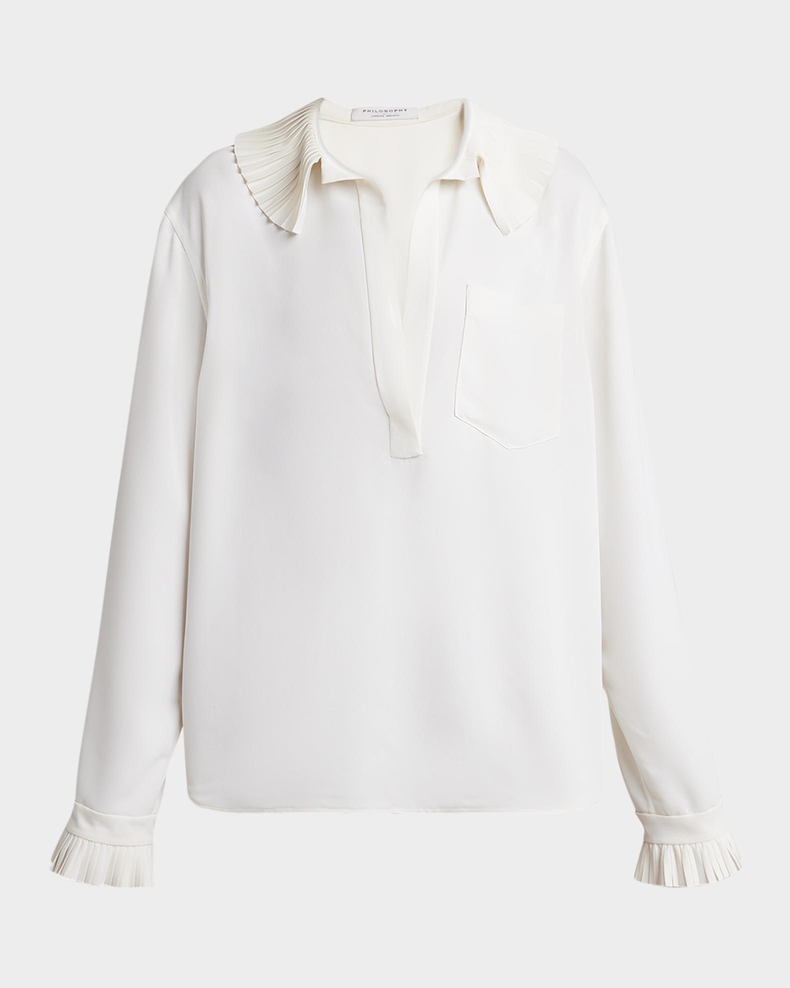 Philosophy di Lorenzo Serafini Pleated Ruffle Collared Blouse 
