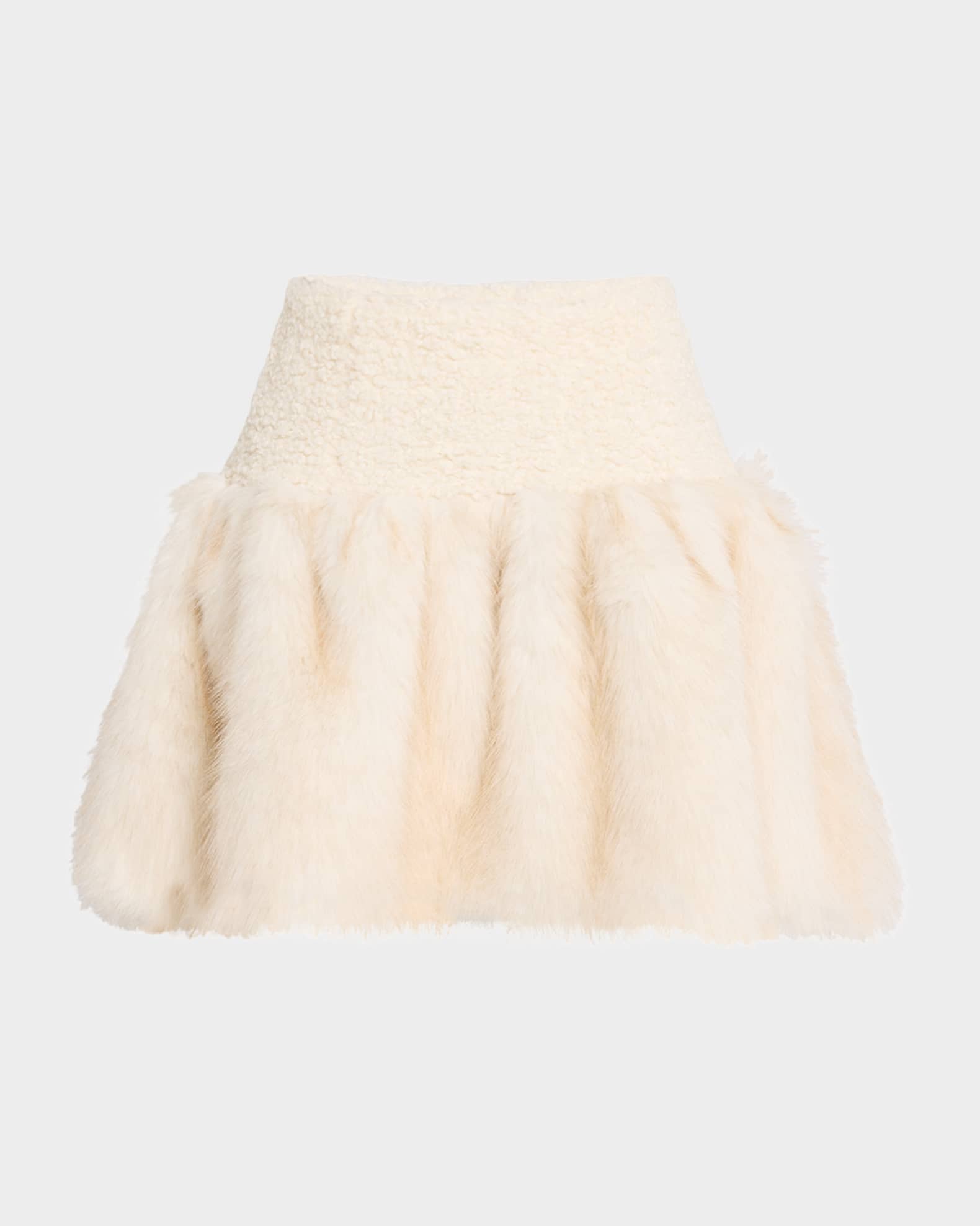 Lita Faux Fur Mini Skirt 0