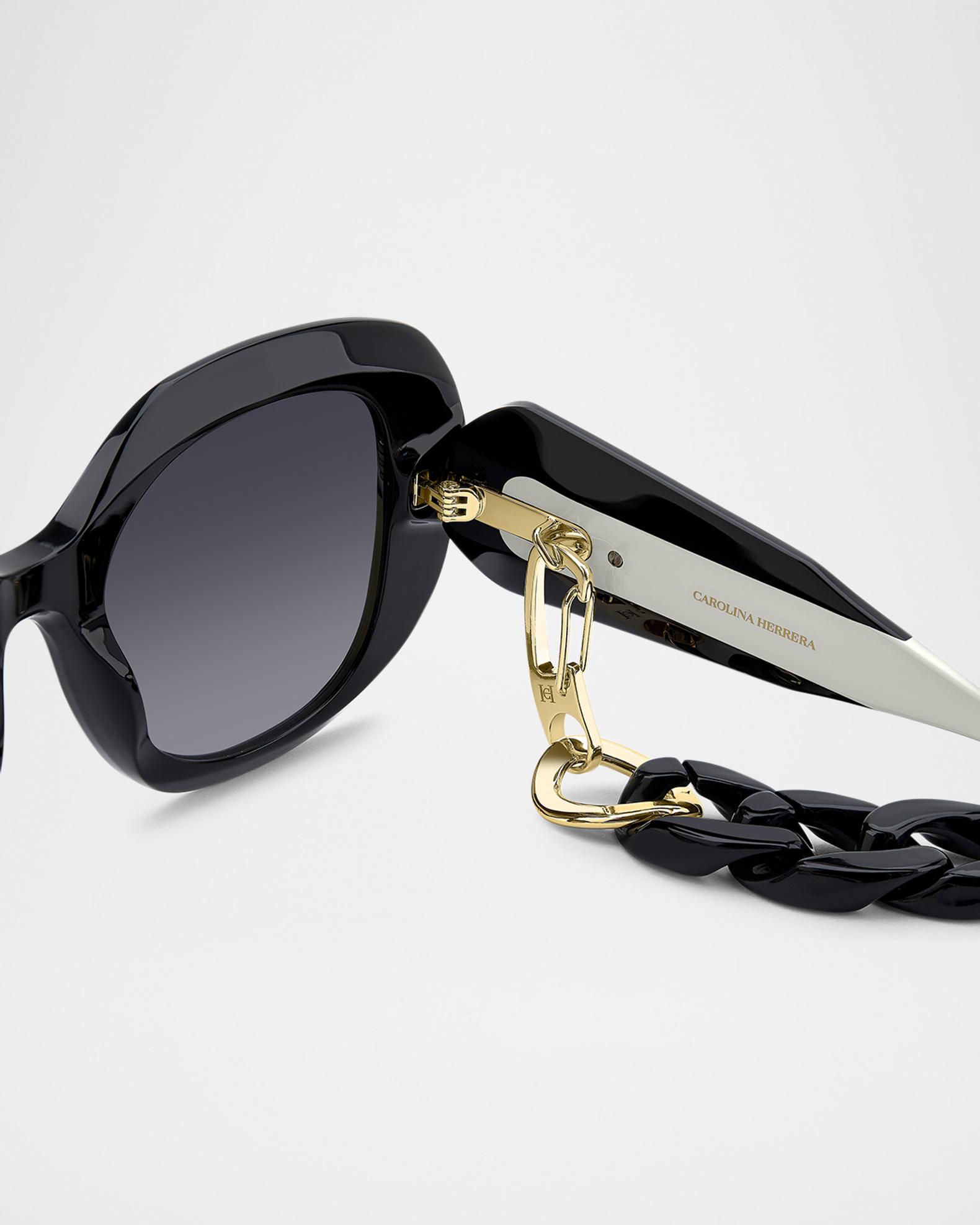Carolina Herrera Rectangle Sunglasses Amazon.com: Carolina Herrera HER 0181/S Black White/Grey  main image 3