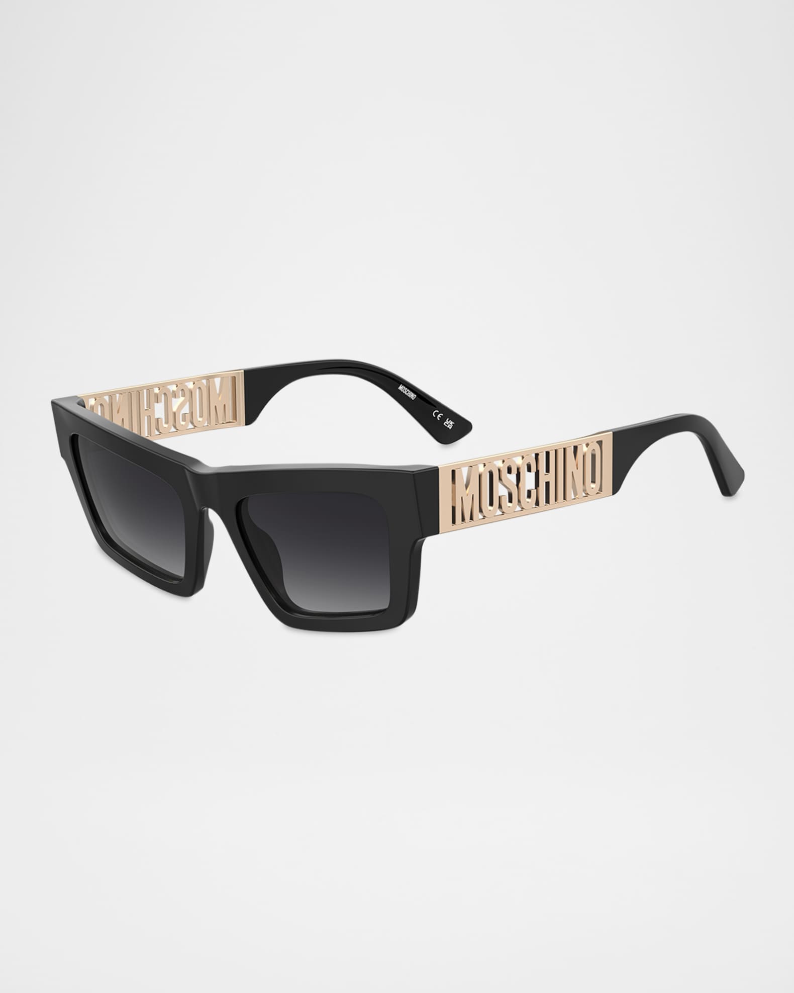 Moschino Logo Acetate Rectangle Sunglasses Neiman Marcus