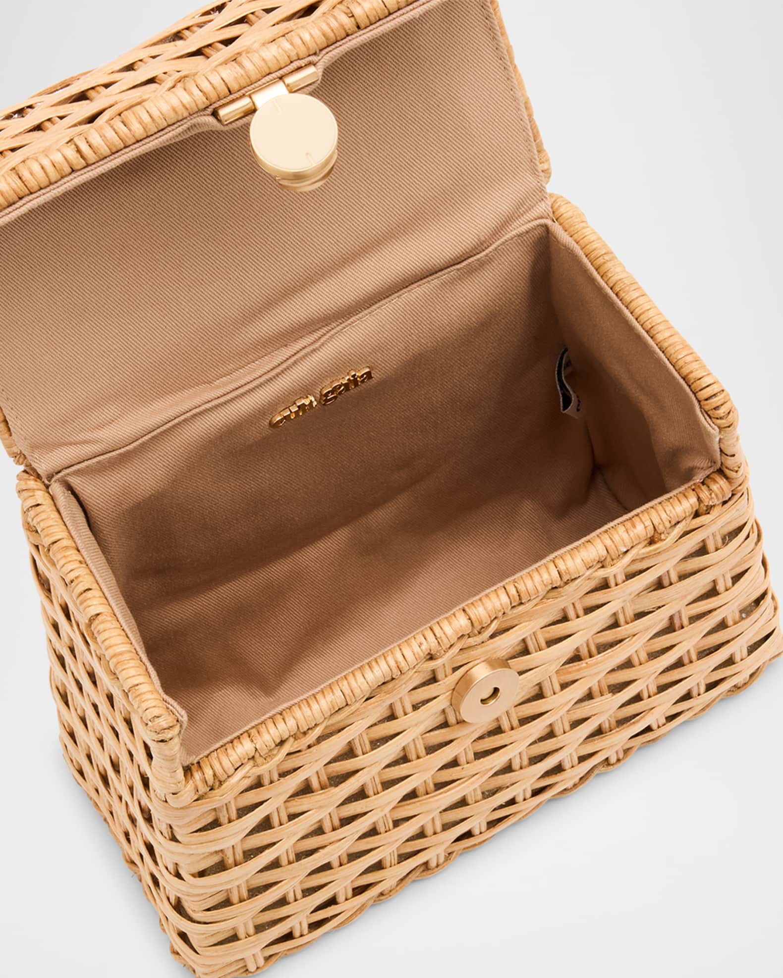 Cult Gaia Sybil Rattan Top-Handle Bag | Neiman Marcus