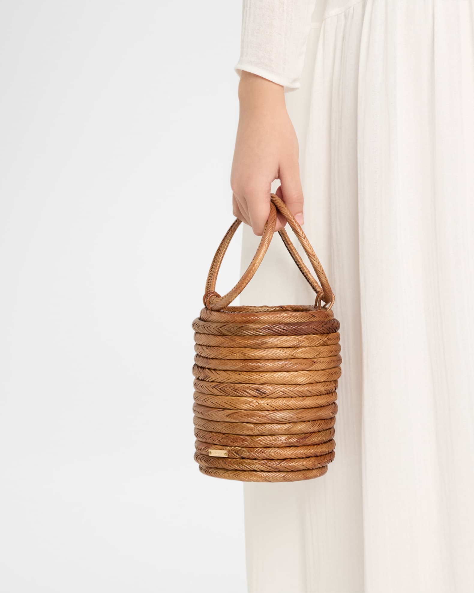 Yasmina Rattan Ring Top-Handle Bag 1