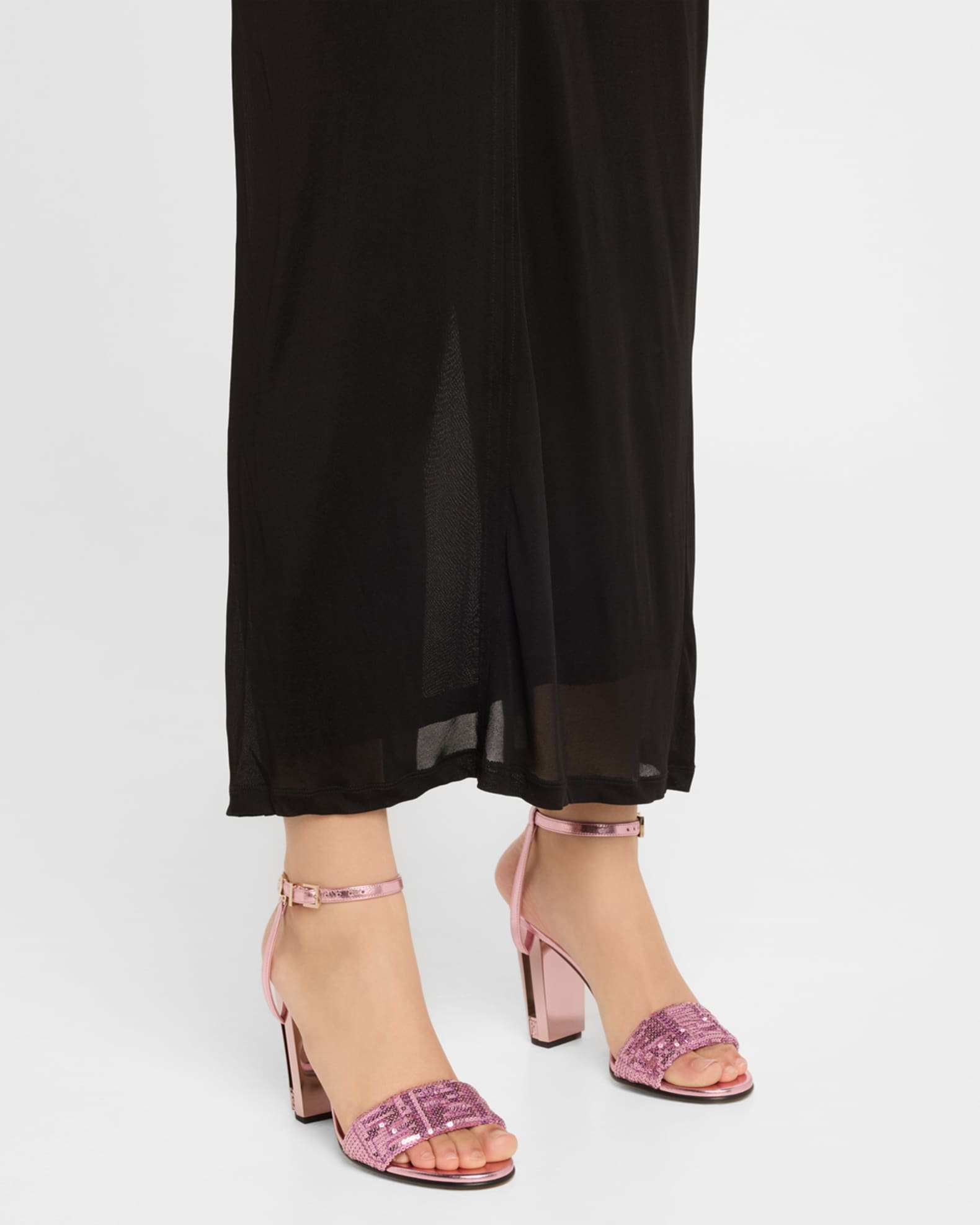 Fendi block heel sandals outlet