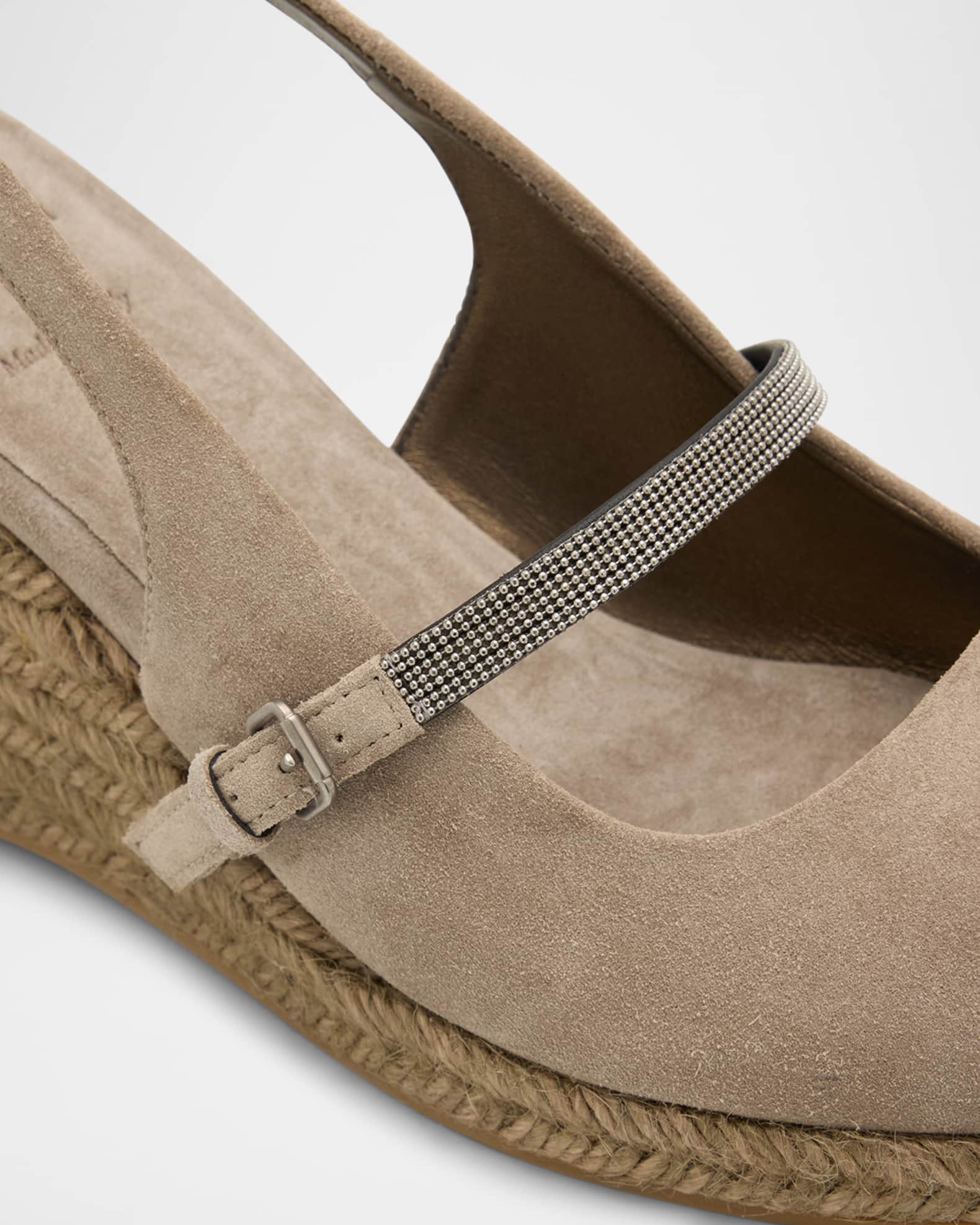 Brunello Cucinelli Monili-Embellished Mules Strap Flats Size