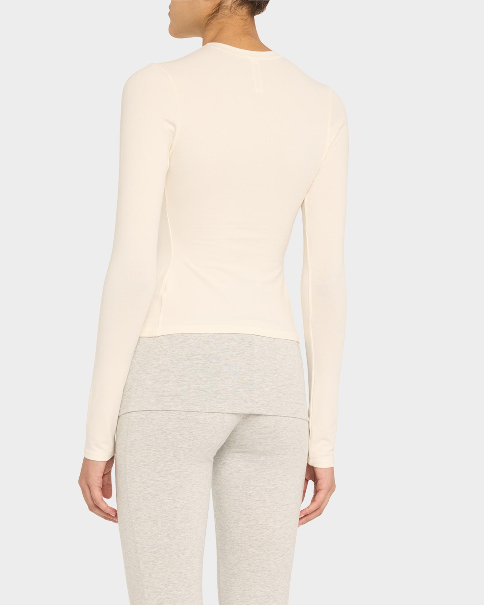 SKIMS Cotton Jersey Long-Sleeve Crewneck T-Shirt | Neiman Marcus