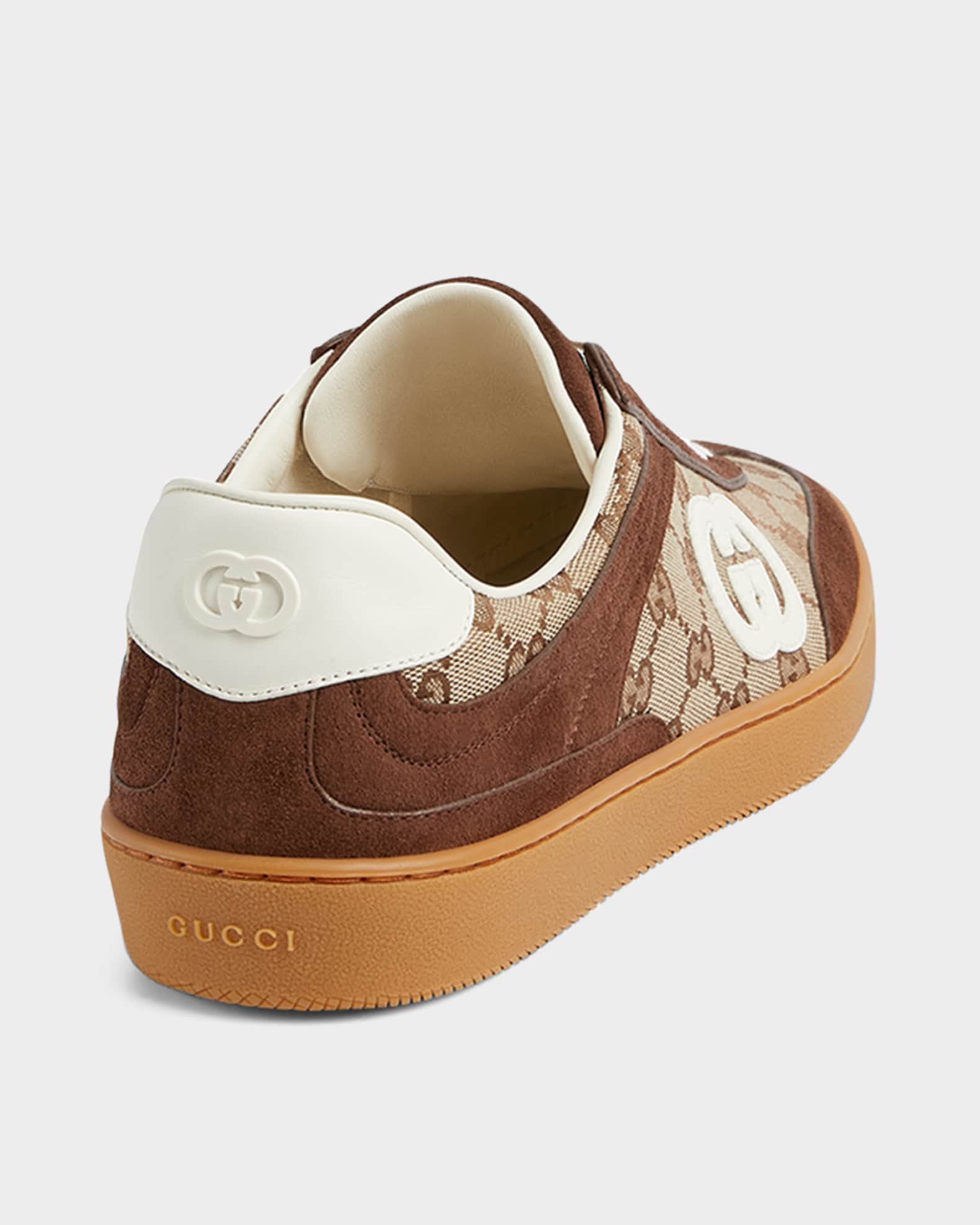 Men's GG Supreme Canvas and Suede Low-Top Sneakers 1