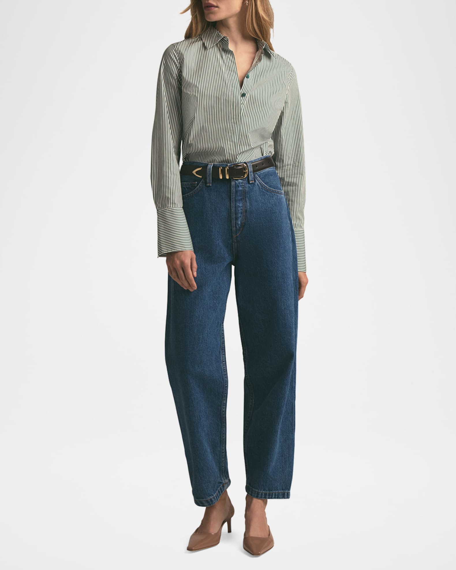 The Nikki Mid-Rise Barrel Jeans 1
