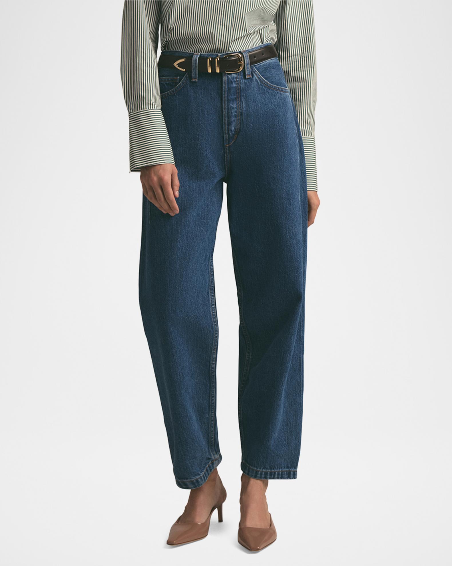 Annie Wear Mid Rise Barrel Leg Jeans with Pockets