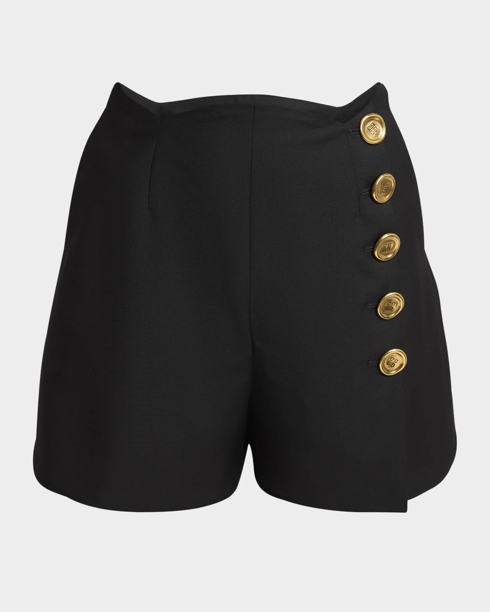Scalloped Waistband Wool Mohair Sailor Shorts 0