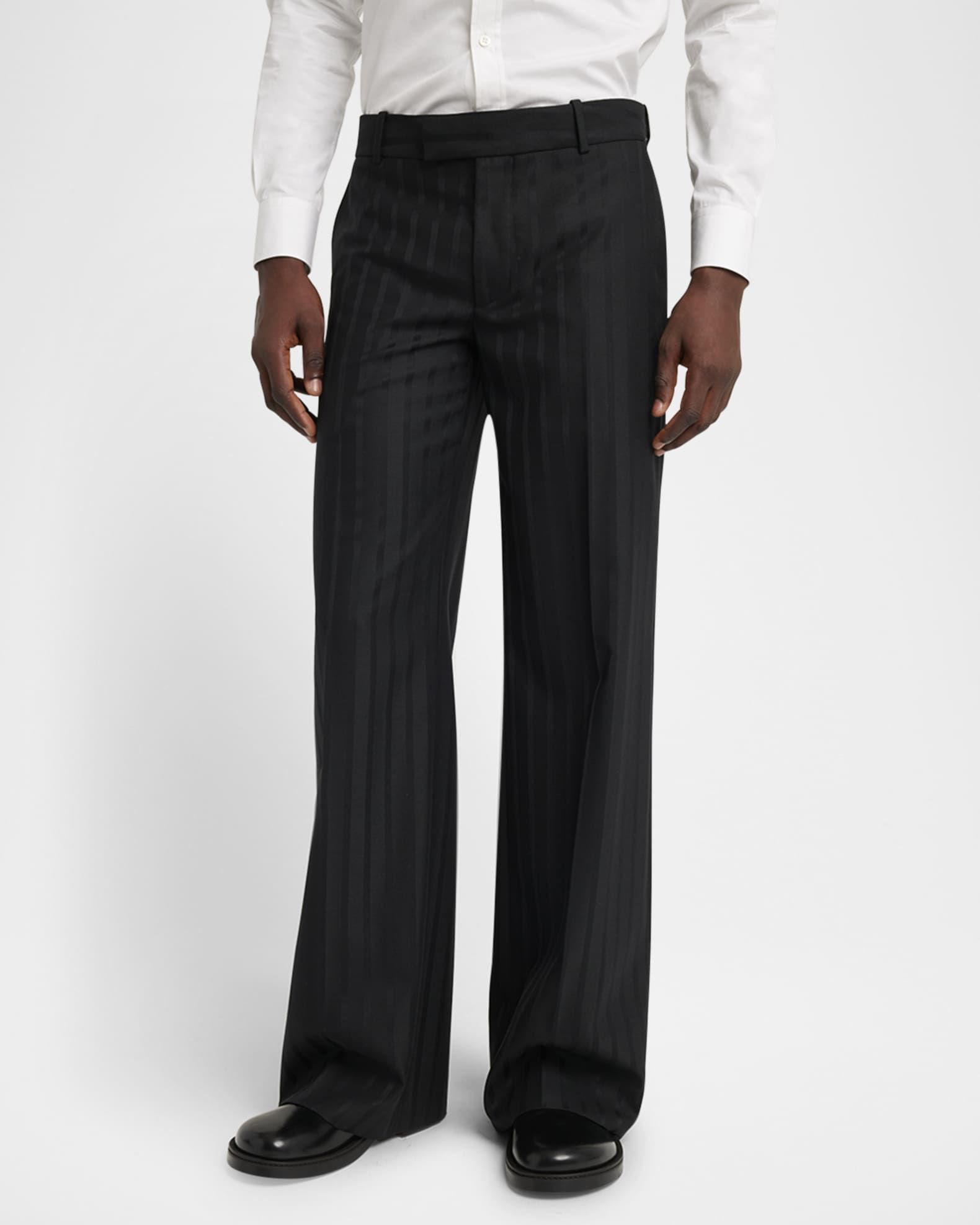 お見舞い McQueen Men's Neiman | Trousers Evening Stripe Satin Tonal パンツ