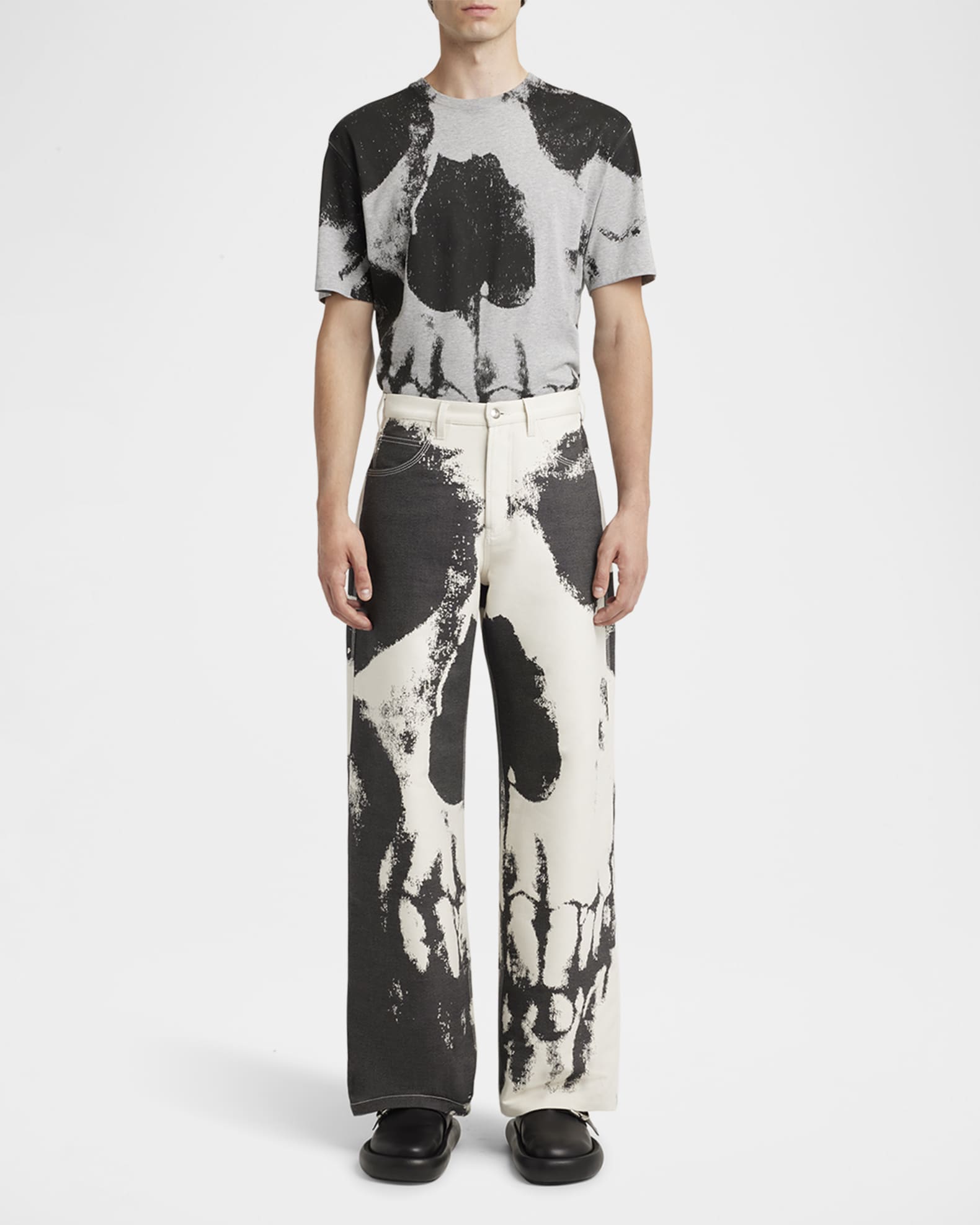 Men's Skull-Print Carpenter Jeans 1