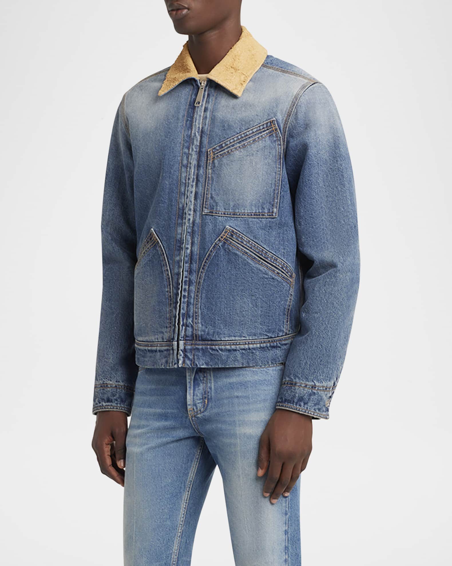 McQueen Men's Denim Workwear Jacket | Neiman Marcus
