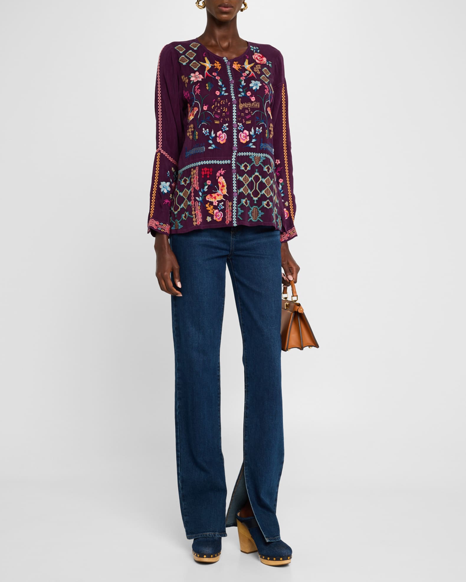 Primavera Catina Embroidered Blouse
