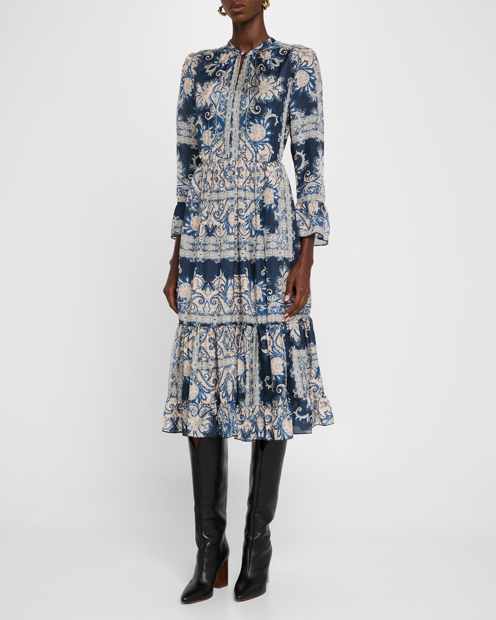 Johnny was scarf tie midi dress online