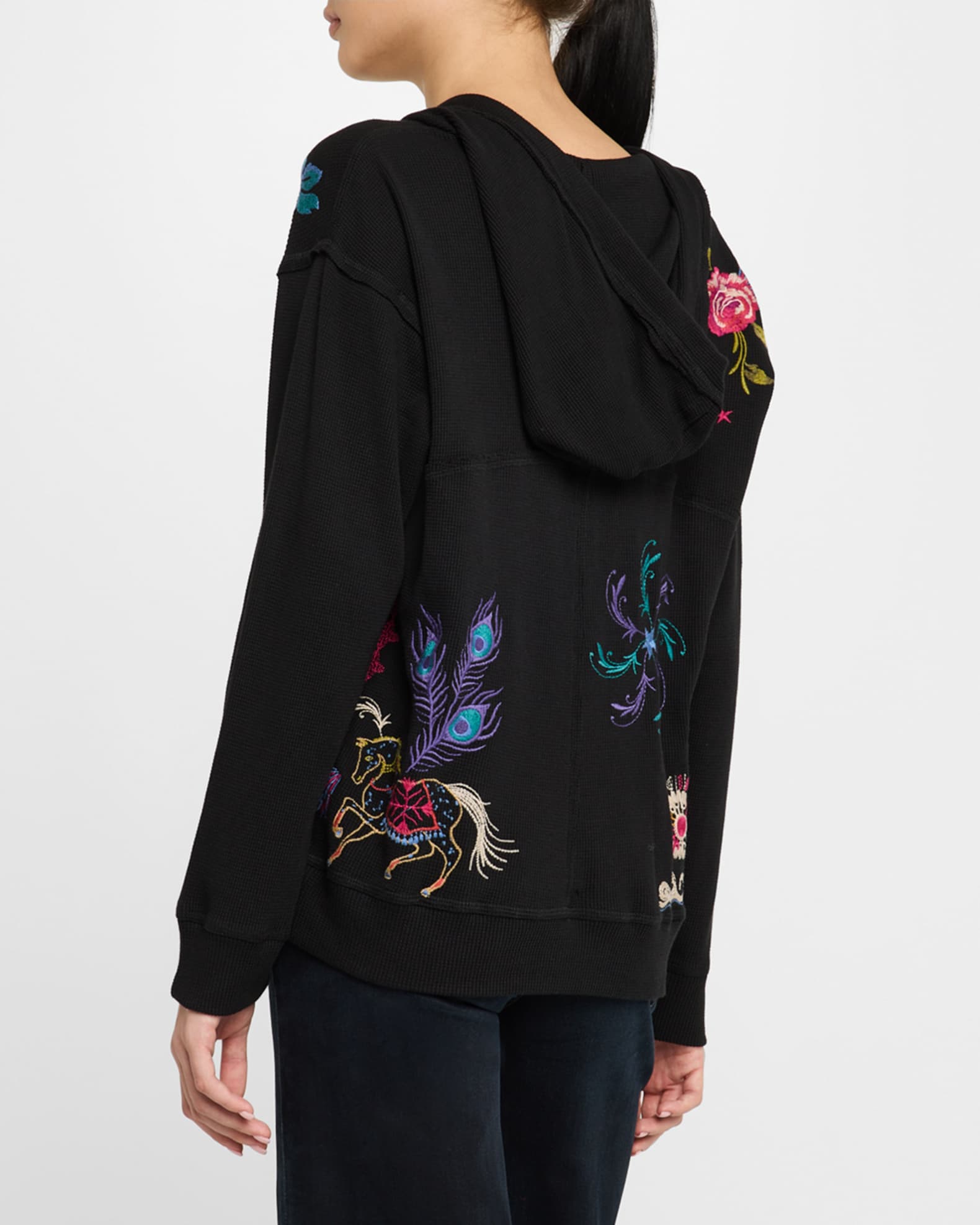 Johnny Was Sheri Floral Embroidered Hooded Sweatshirt Neiman Marcus
