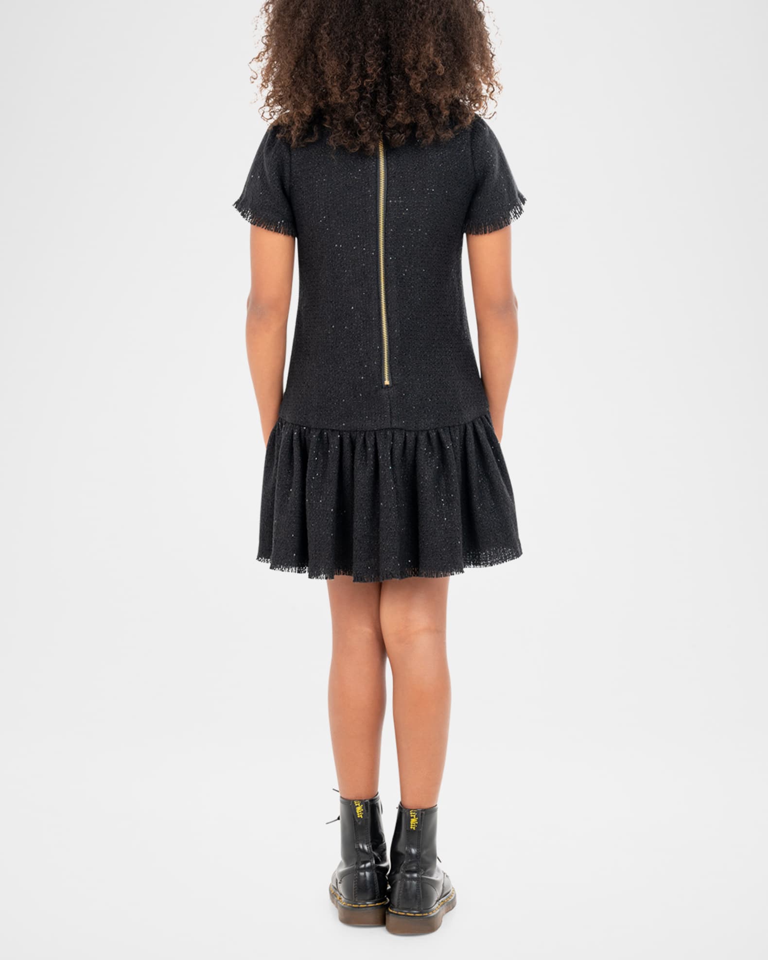Girl's Renee Tweed Drop Waist Dress, Size 7-16 1