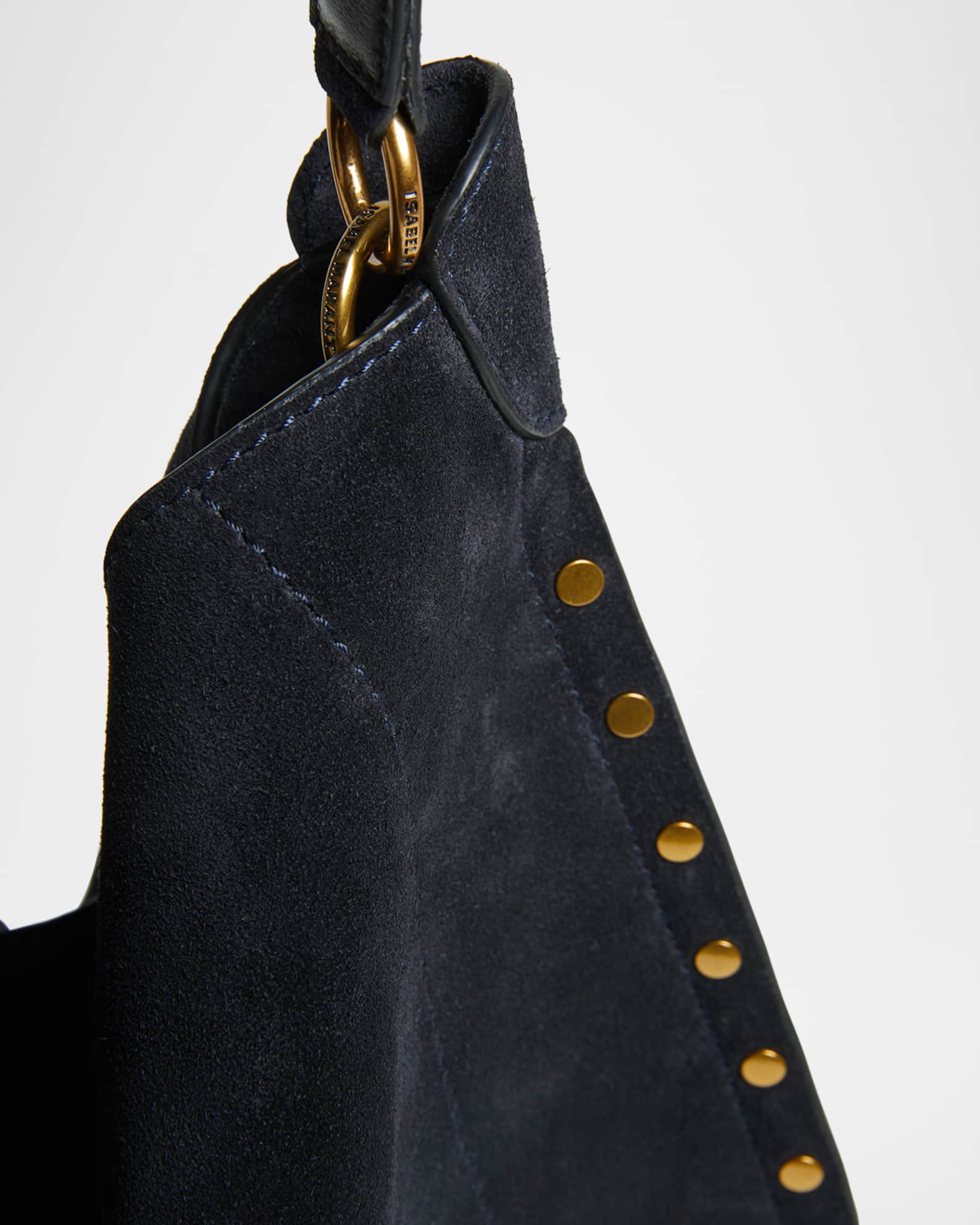 Isabel Marant Oskan Studded Suede Hobo Bag | Neiman Marcus