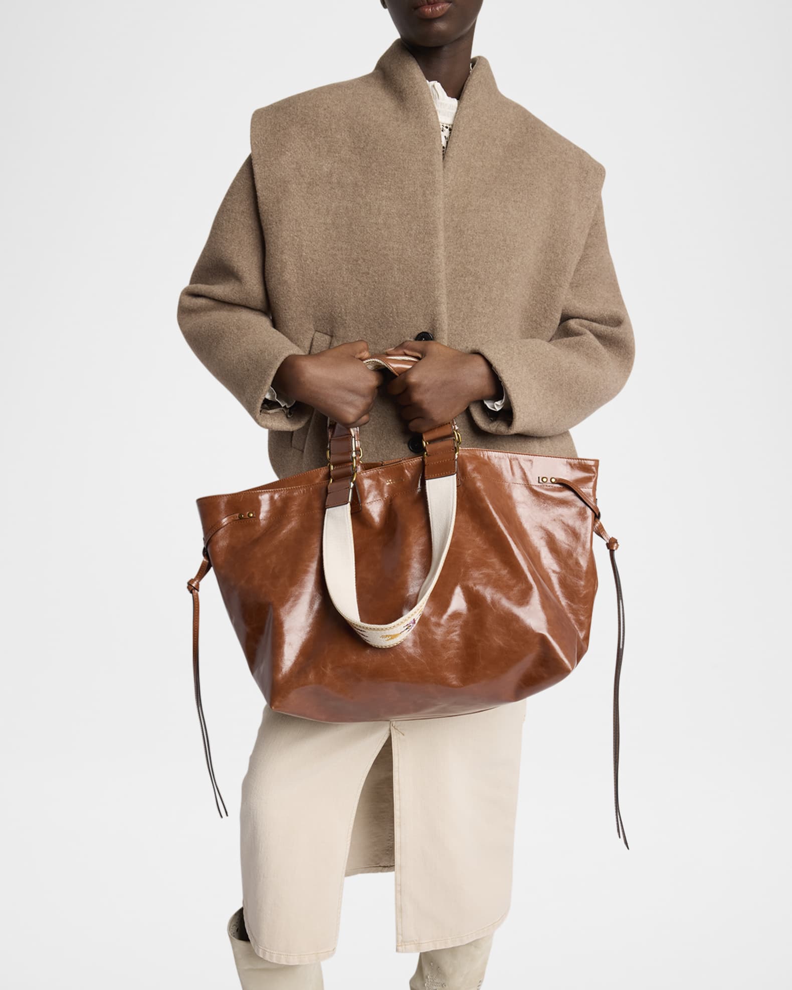 Wardy Double-Handle Leather Tote Bag 1