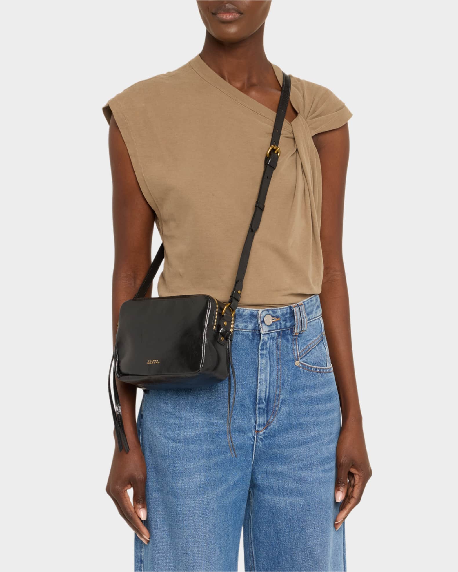 Wardy Zip Leather Camera Shoulder Bag 1