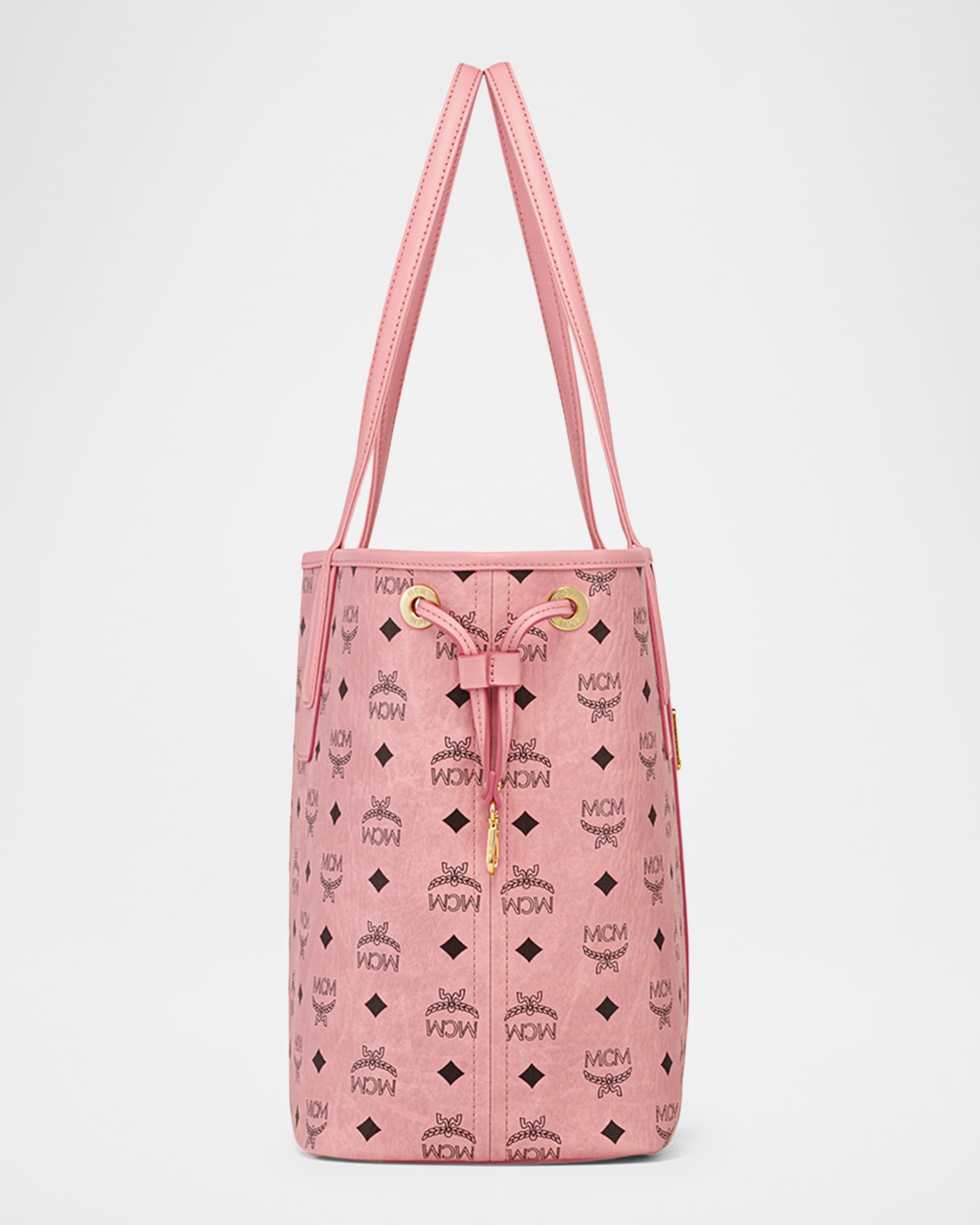 Mcm pink bucket bag best sale