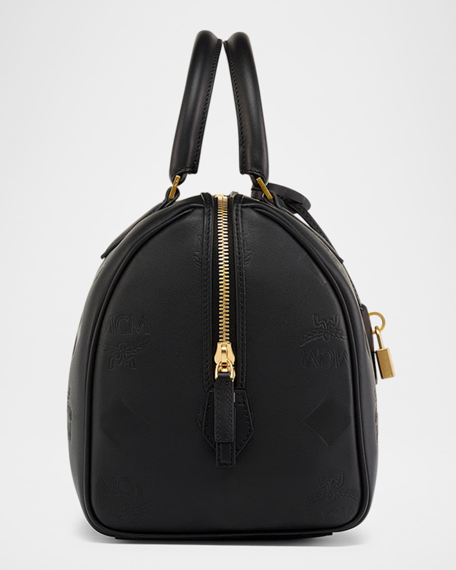 Ella Medium Logo Leather Boston Top-Handle Bag