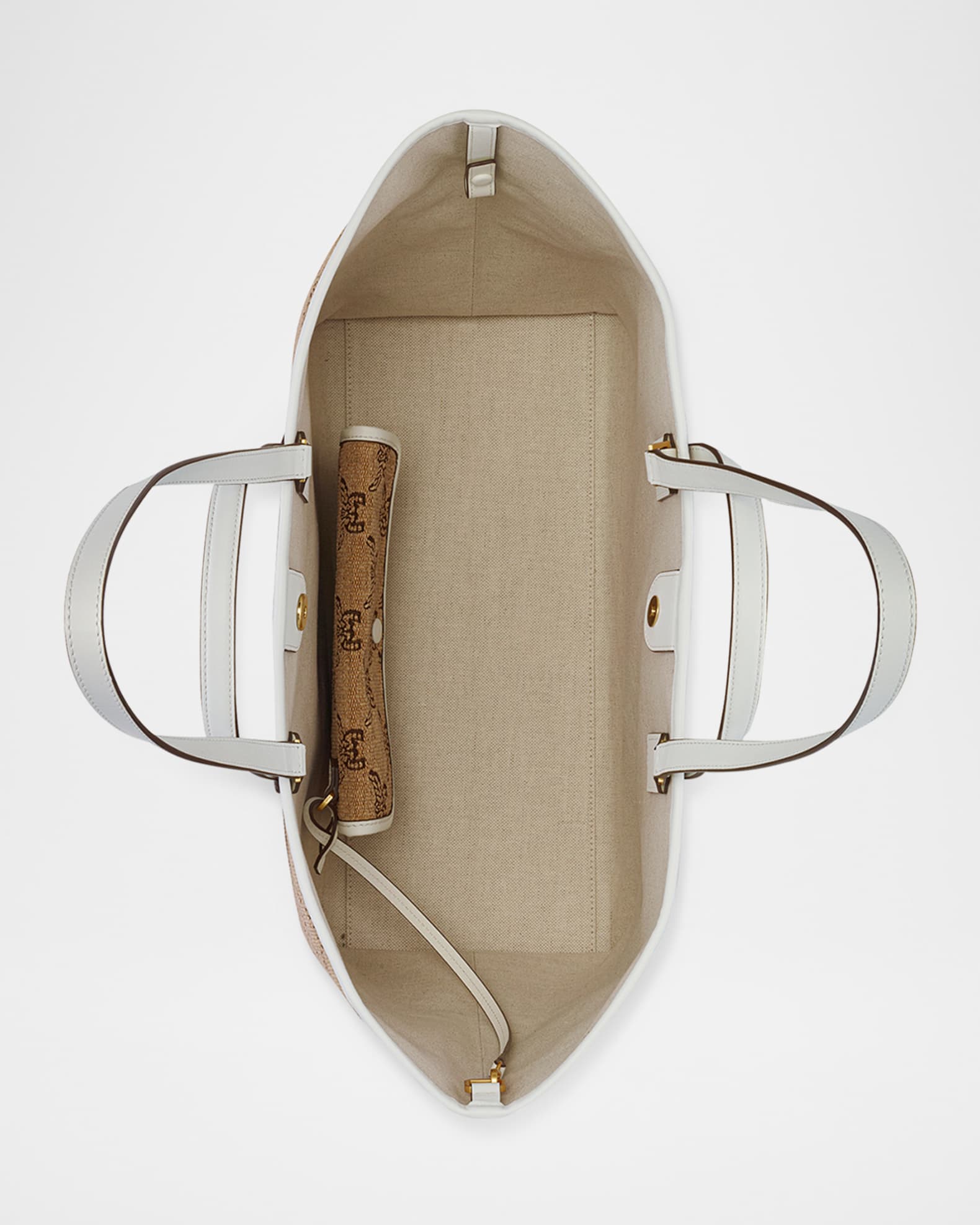 【関税&送料込】Mcm White Leather Himmel Shopping Bag MCM White Leather Large Himmel Shopping Bag | italist