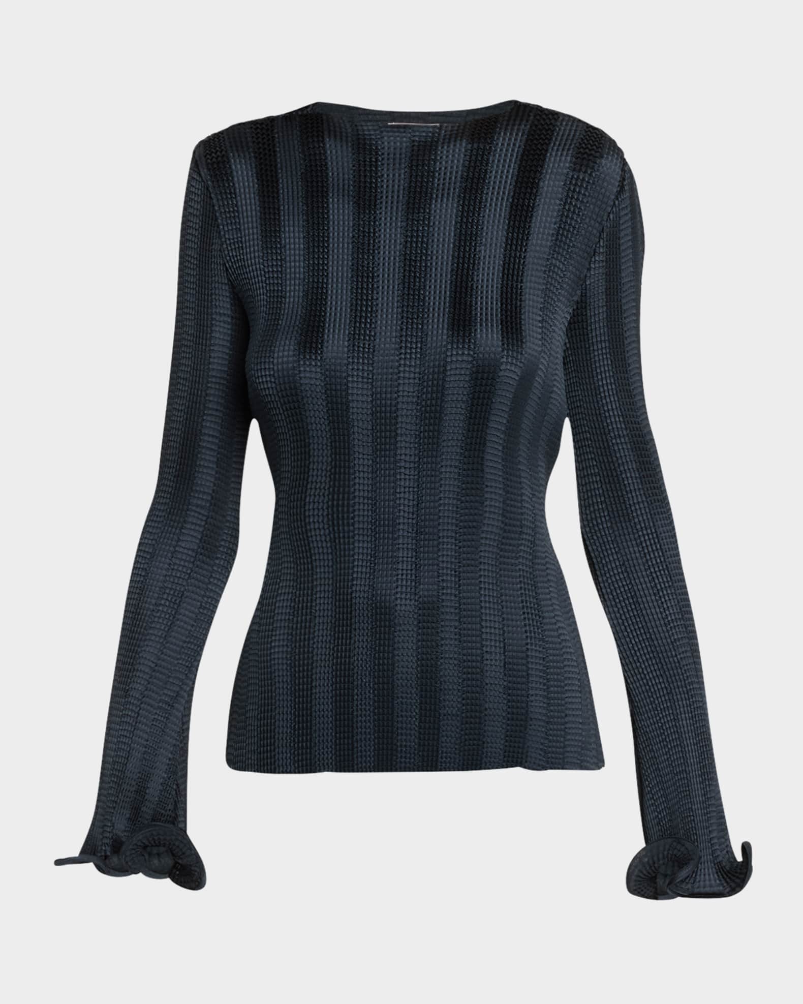 Carys Textured Long-Sleeve Top 0