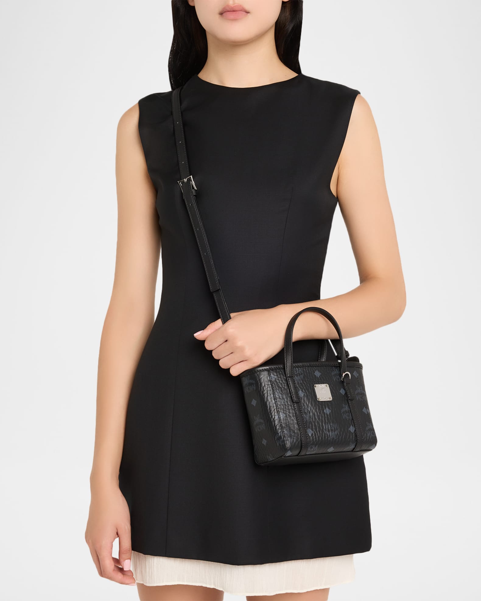 Toni Visetos Leather Shopper Shoulder Bag 1